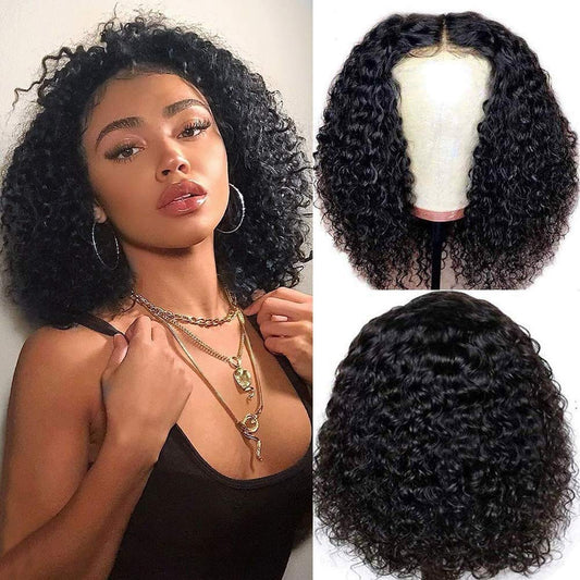 SINGLE BEST Curly Lace Front Wigs Human Hair Pre Plucked Brazilian Kinky Curly Lace Frontal Wig with Baby Hair 9A Natural Hair Wigs for Black Women(18inch)