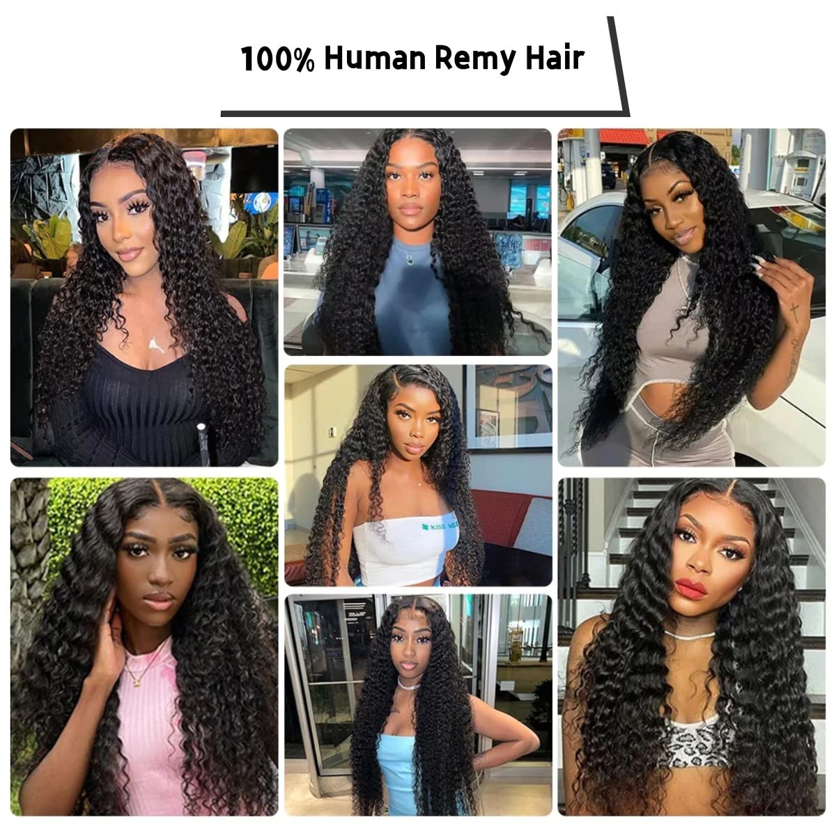 Tzihaano 4x4 HD Transparent Lace Frontal Wigs Human Hair Natural Black Color 150% Density Brazilian Remy Human Hair Wig 22 Inch Deep Wave Lace Front Wigs Human Hair Glueless Wig for Black Women