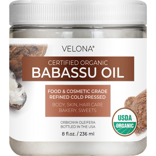 velona Babassu Oil USDA Certified Organic - 8 Fl Oz | 100% Pure and Natural Carrier Oil | Refined, Cold Pressed | Face, Hair, Body & Skin Care and Cooking | Use Today - Enjoy Results…