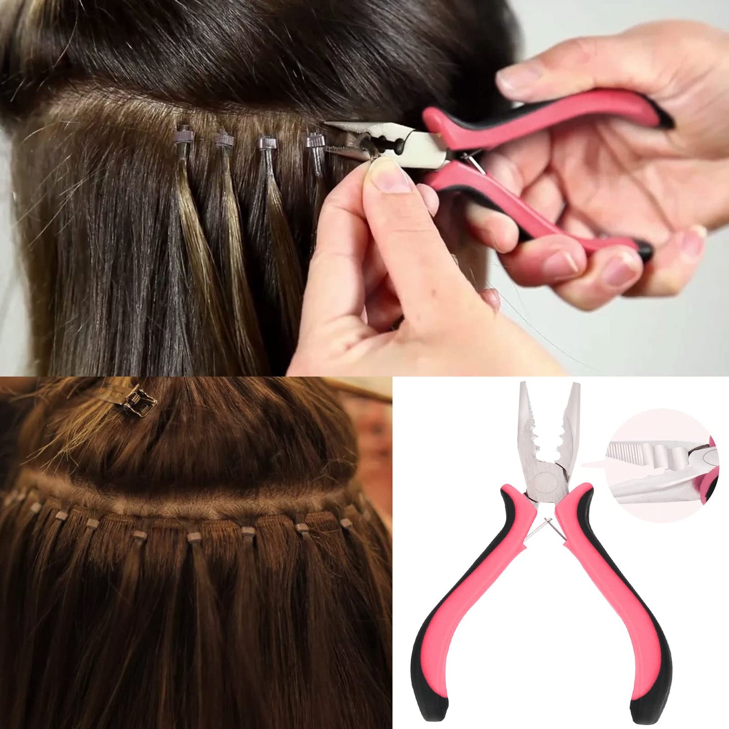 Neitsi 3 Holes Mini Plier For Micro Nano Ring Hair Extensions opener and Removal Tool