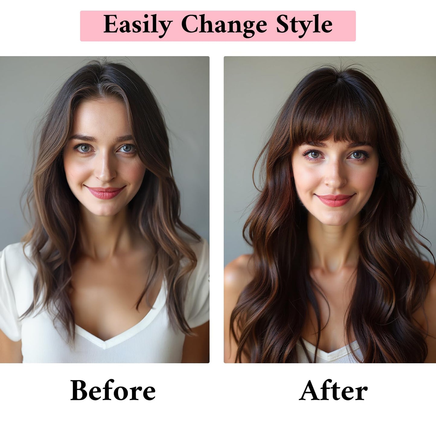 SEGO 100% Real Human Hair Toppers with Bangs,Silk Base 150% Density Clip in Topper Top 2.7”x5.1” Hair Pieces for Women with Thinning Hair/Hair Loss Cover Gray Hair