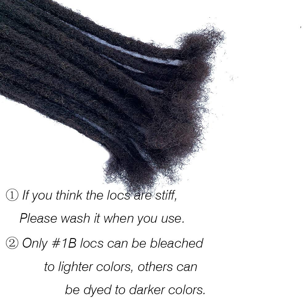 YONNA Human Hair Microlocks Sisterlocks Dreadlocks Extensions 20Locs Full Handmade (Width 0.4cm) 10inch Natual Black #1B
