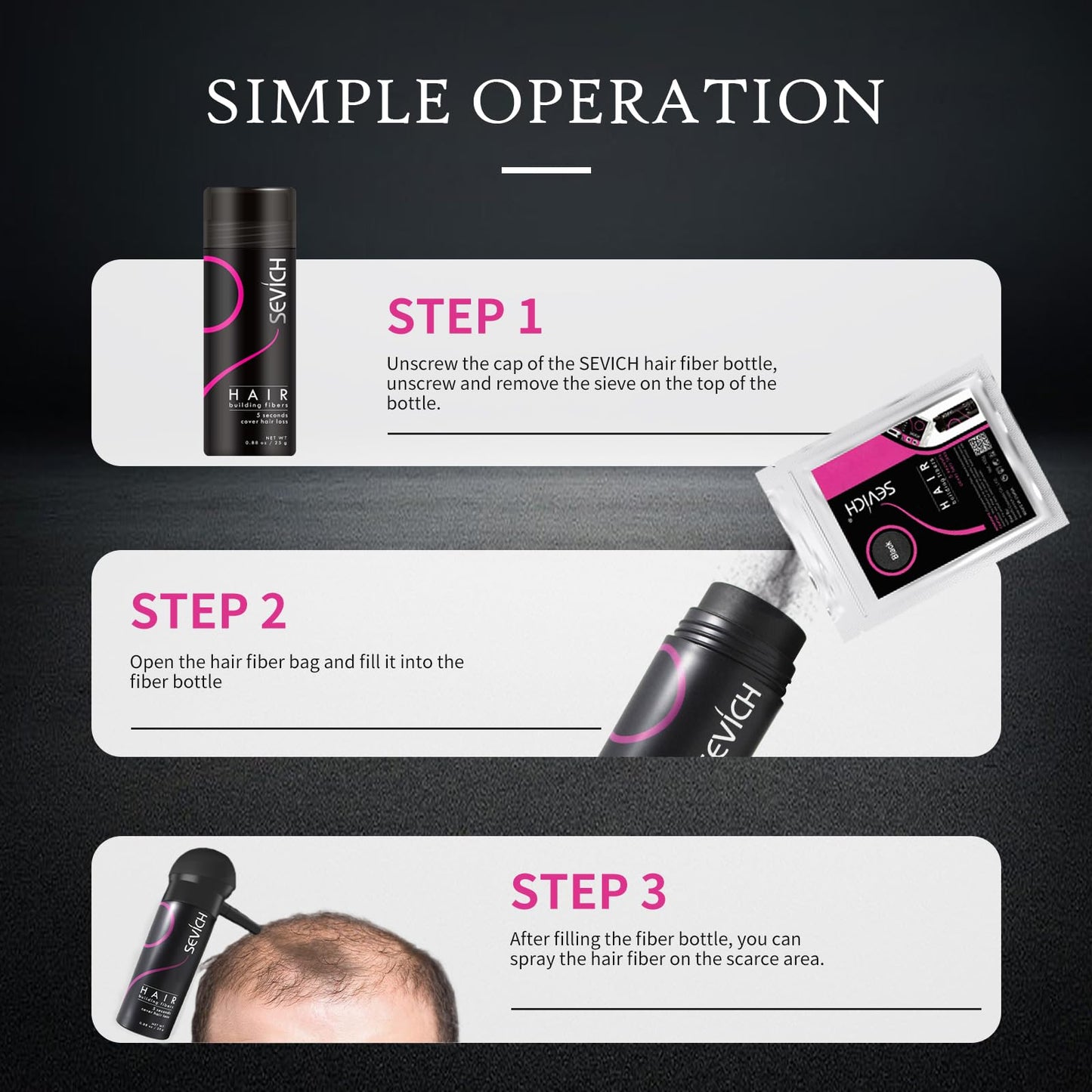 SEVICH Hair Fibers for Thinning Hair, Hair Building Fibers Instantly Thicker & Fuller Look,Hair Powder for Men & Women 100g Blonde