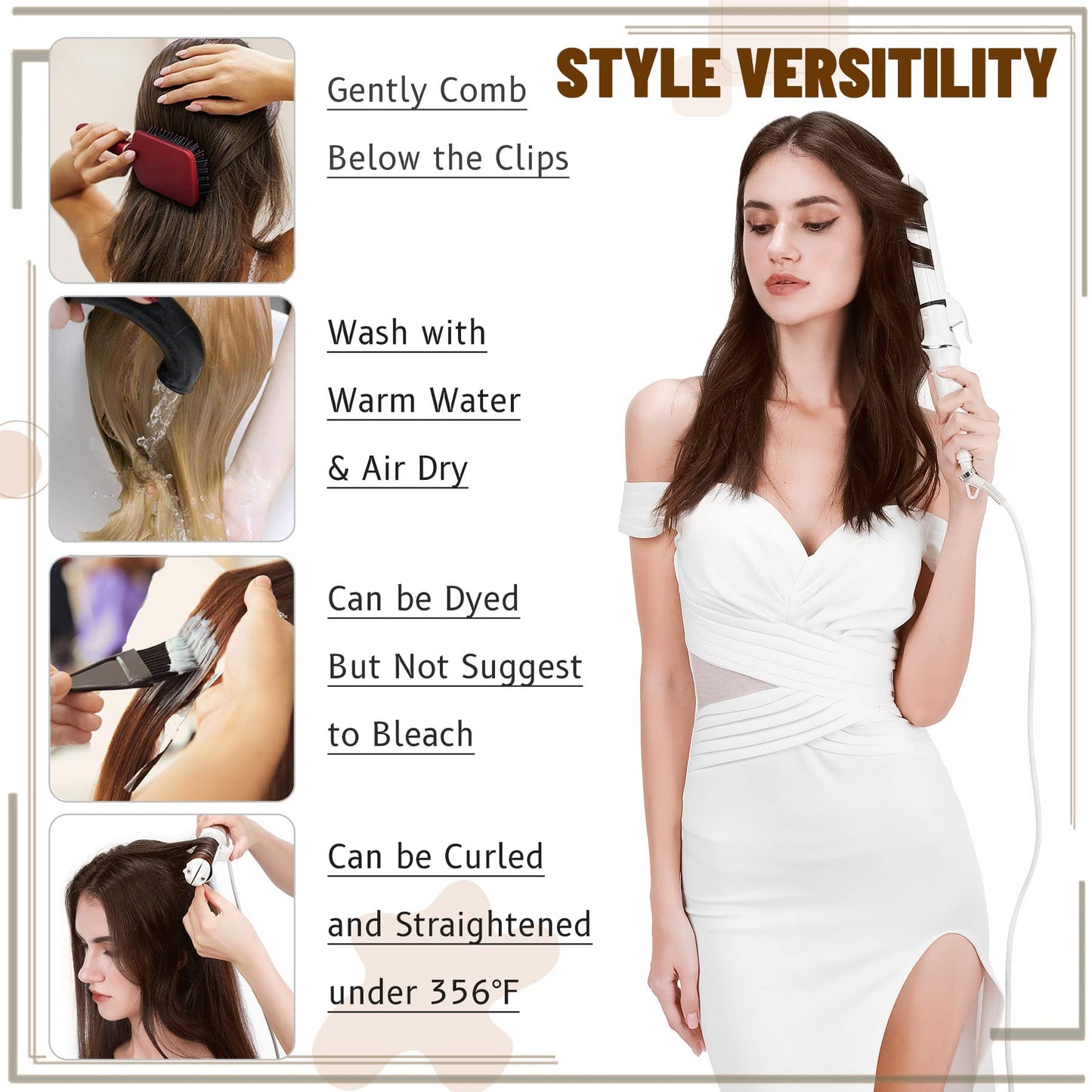 S-noilite Clip in Hair Extensions Real Human Hair Dark Brown Human Hair Extensions Clip Ins 18 Inch 8pcs 140g Straight Real Hair Extensions Clip in Human Hair Double Weft #2