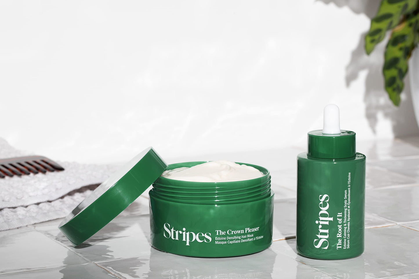 Stripes Naomi Watts Helping Strands Bundle Scalp Serum Hair Thickening Mask Full Size Improves Hair Density And Thickness Creates Shine