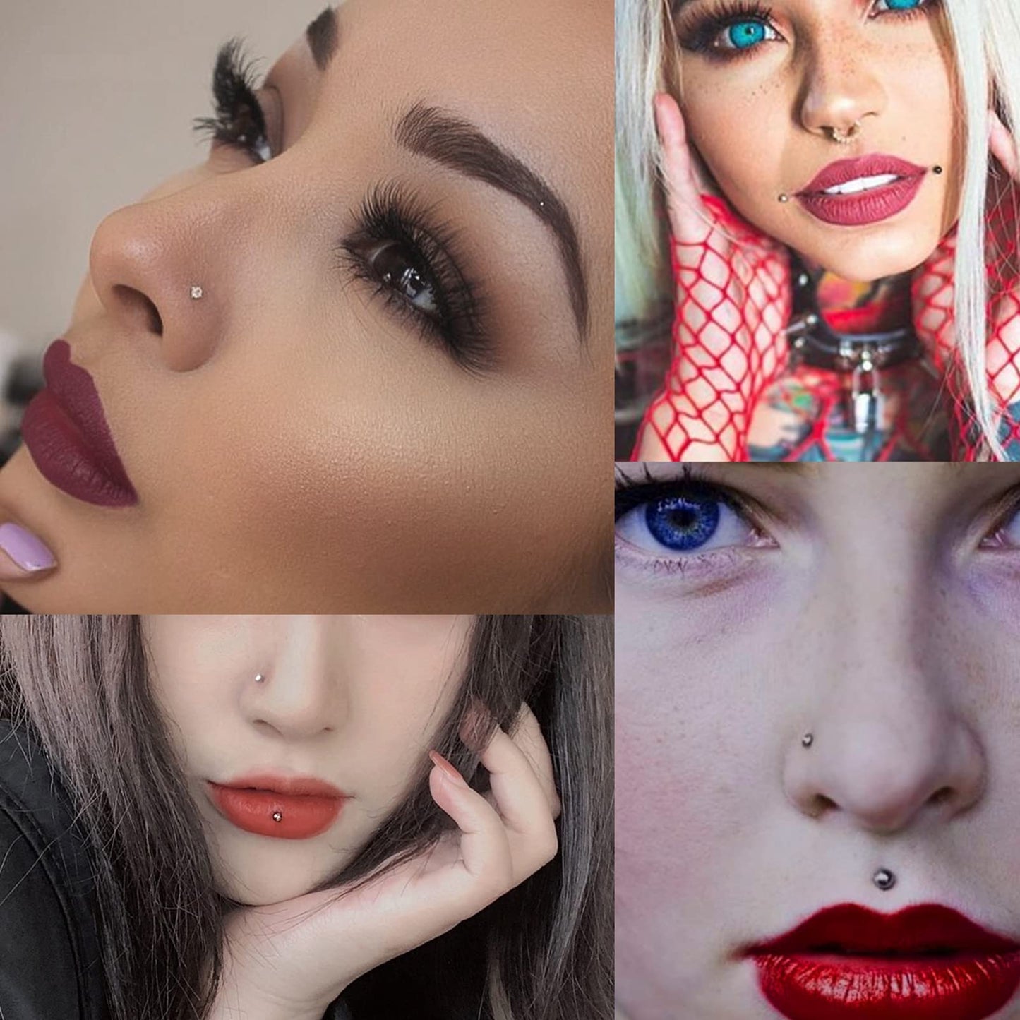 Unihubys Piercing Kit - 22Pcs Professional Nose Piercing Kit 20G Nose Rings Studs Piercing Needles Piercing Clamps Gloves Stainless Steel Body Jewelry for Womens Mens Piercing Kit