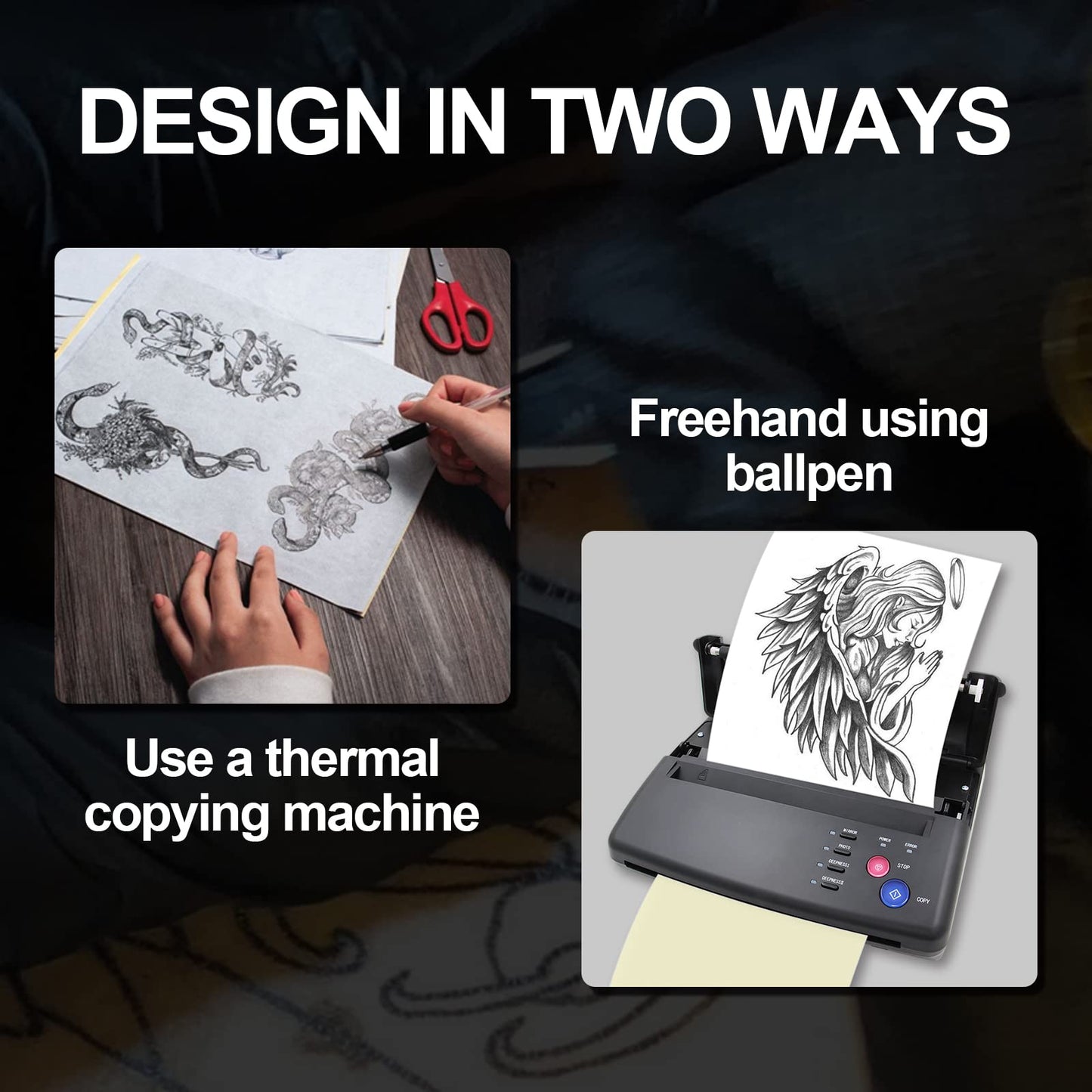 Tattoo Practice Skins with Transfer Paper - Autdor 30Pcs Tattoo Fake Skin and Tracing Paper Kit Includes 20Pcs Tattoo Paper and 10Pcs Double Sided Tattoo Skin Practice for Tattoo Practice