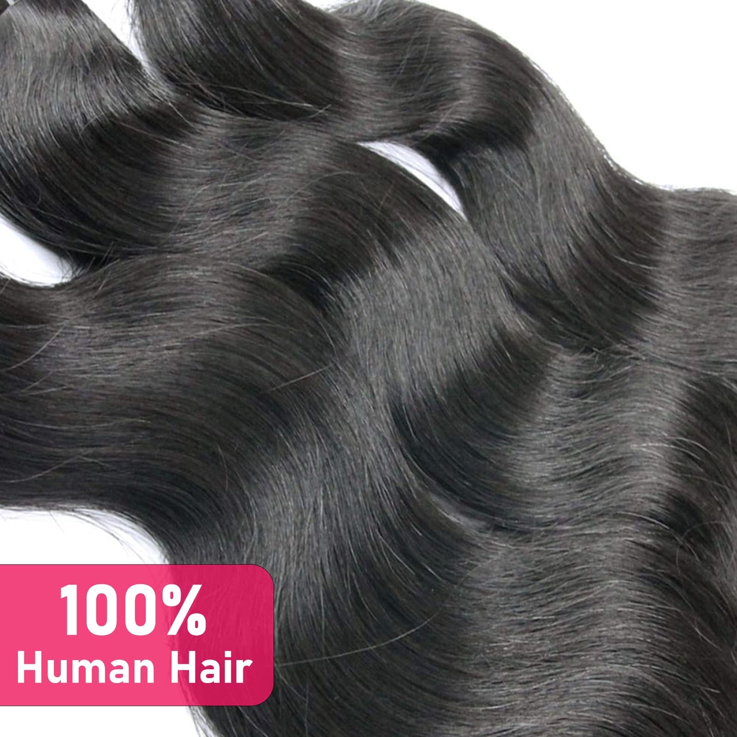 BERRYS FASHION Human Hair Bundles, 9A Brazilian Virgin Human Hair for Black Women, Body Wave Straight, Double Weft, Natural Black, 1 Bundle / 3 Bundles 10 12 14 16 18 20 22 24 26 28 inch