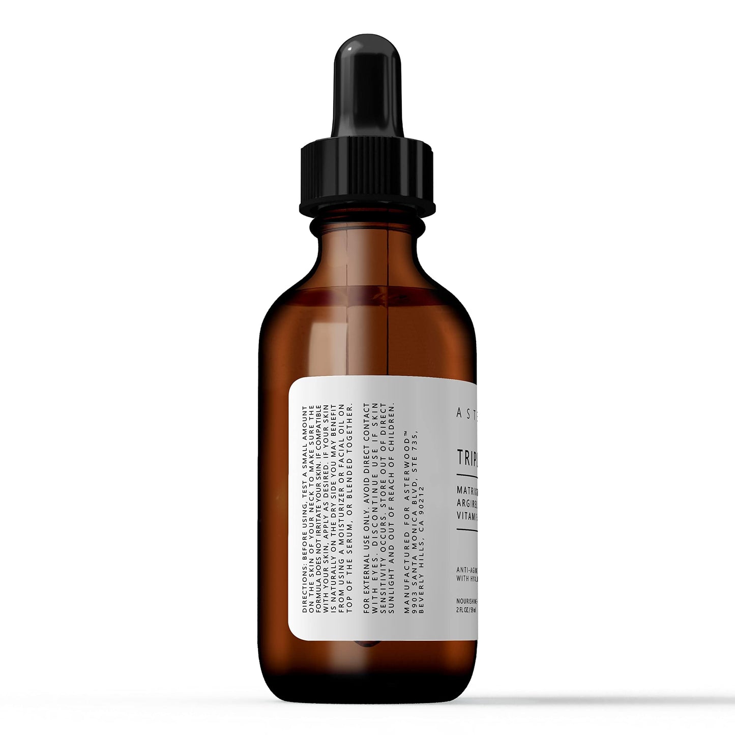 Asterwood Triple Repair Matrixyl 3000 + Argireline + Vitamin C Face Serum - Formulated with Hyaluronic Acid - Anti-Aging and Anti-Wrinkle - Peptides Serum For Face, 59ml/2 oz