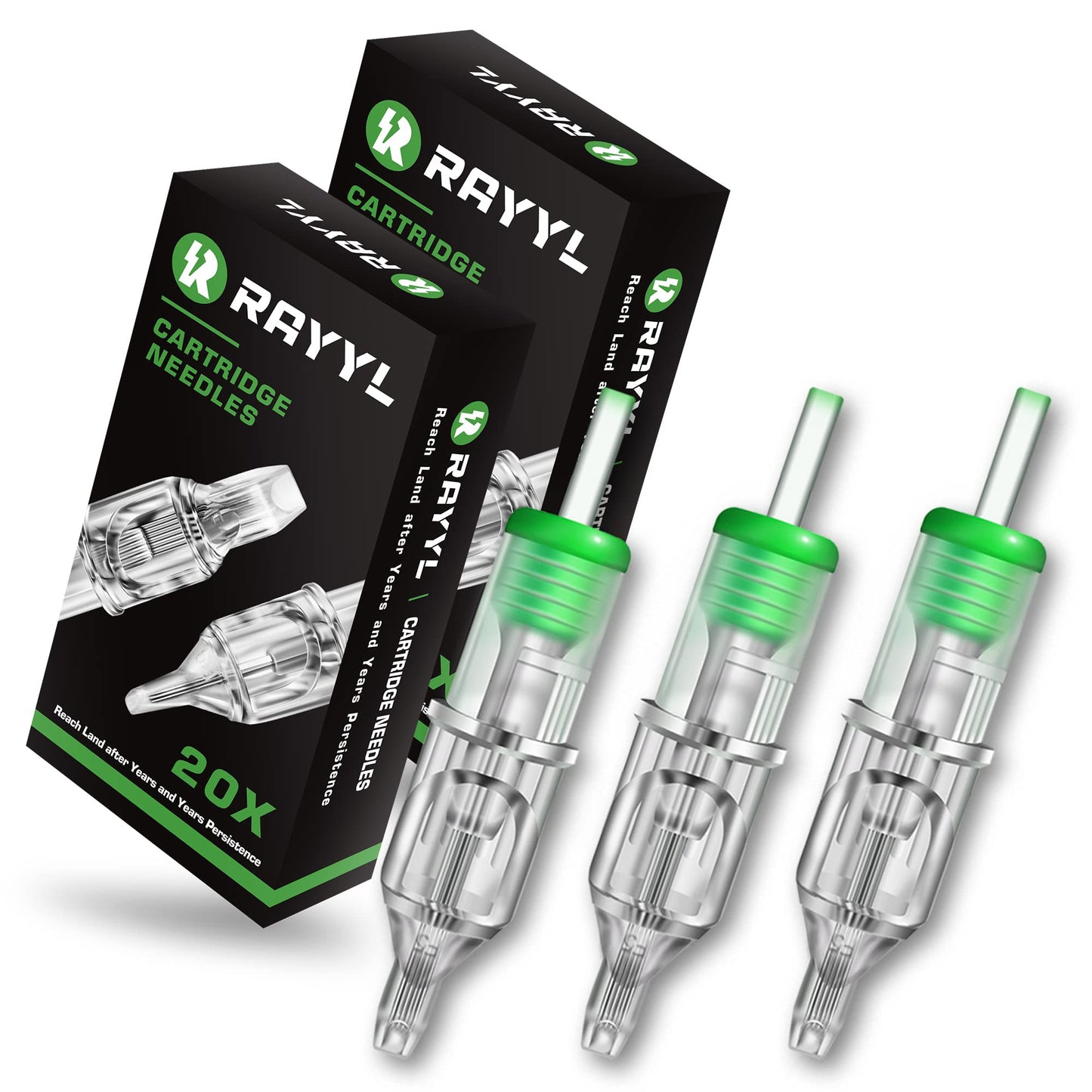 Rayyl 40Pcs Tattoo Needles Cartridges Mixed Size 1205M1 1207M1 1209M1 1211M1 Round Liner Tattoo Cartridge Needles for Beginners and Artists Disposable