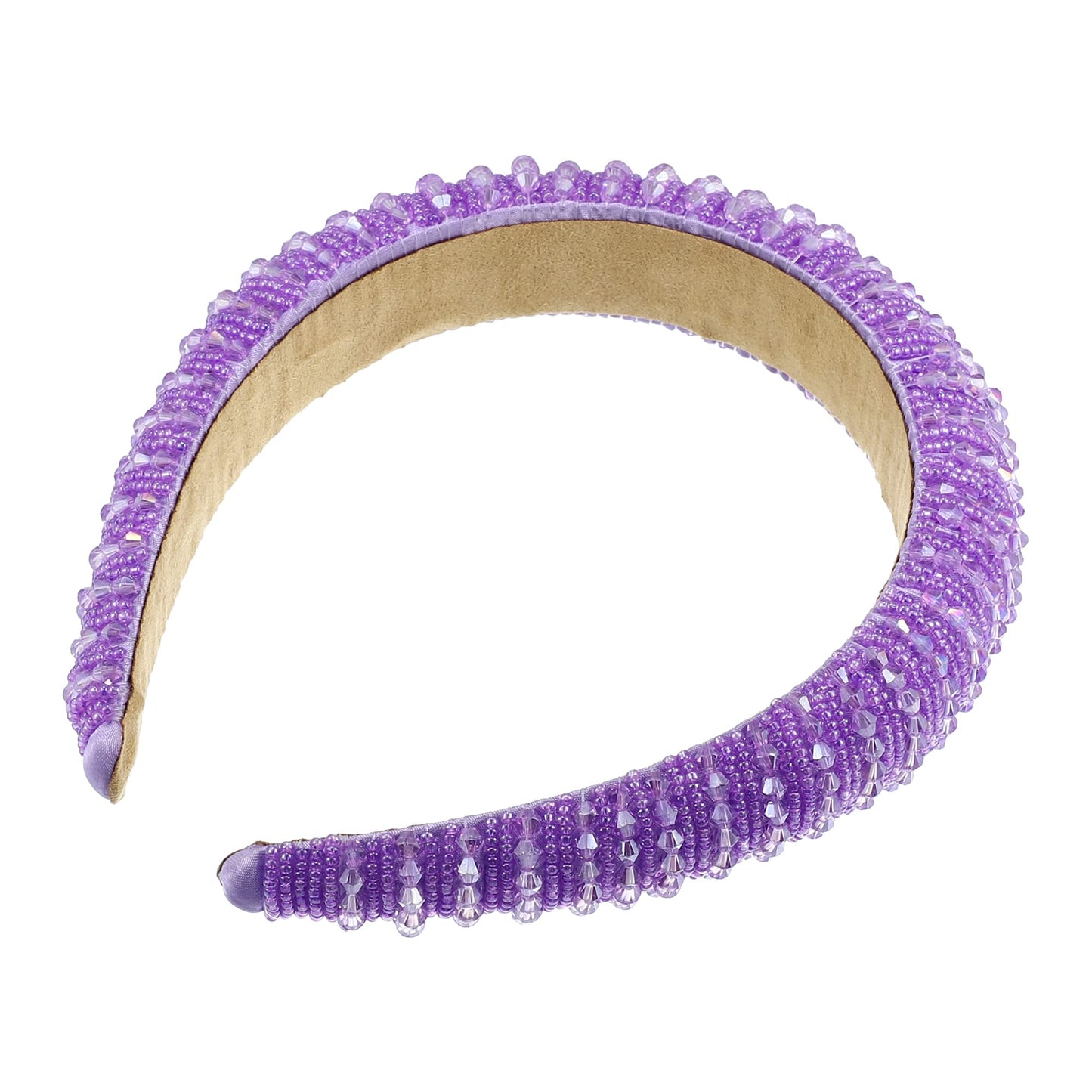 VOCOSTE Crystal Headband, Rhinestone Hairband for Women, Purple, 1.2 Inch Wide