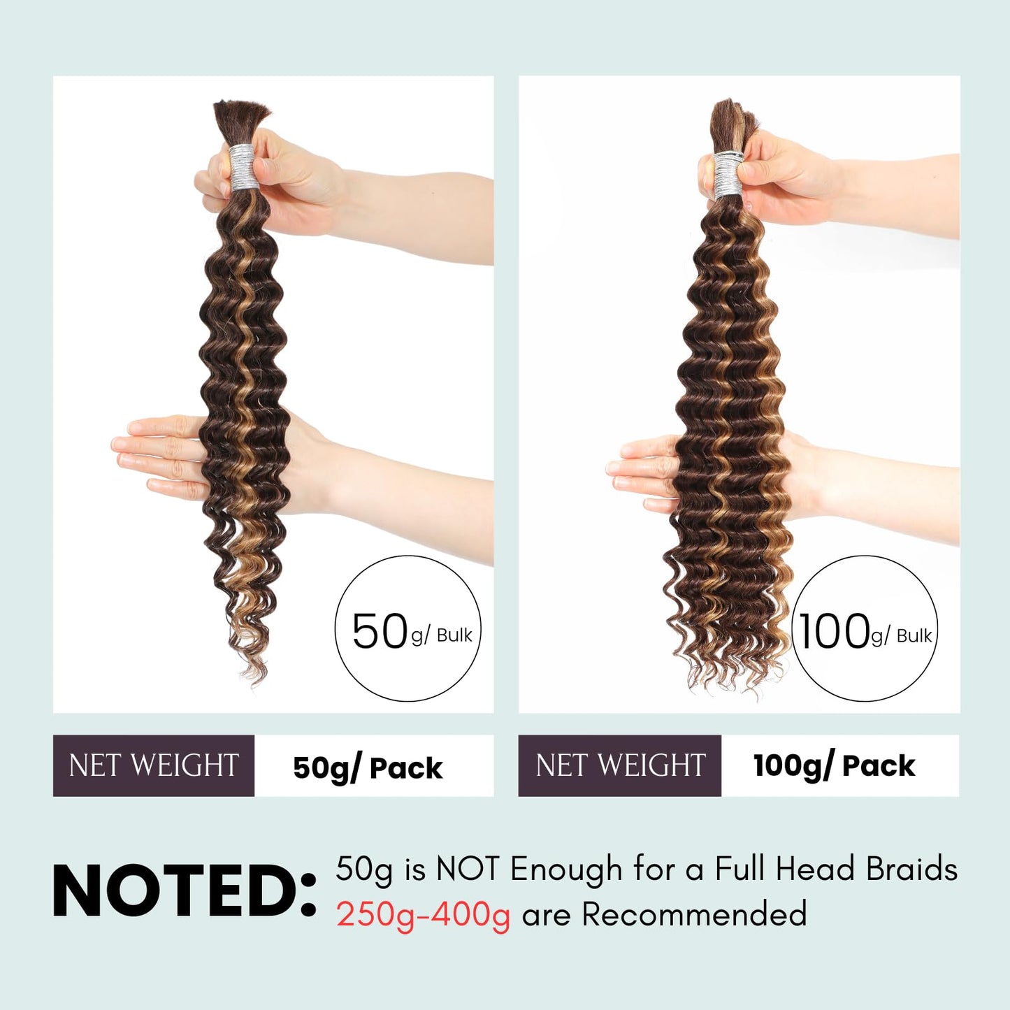 AUROO 10A Braiding Hair Deep Wave Bulk Human Hair For Braiding 24In,No Weft Honey Blonde Highlight Ombre Bundles Curly Micro Braiding Hair For Boho Knotless Braids 100% Virgin Human Braiding Hair 100g