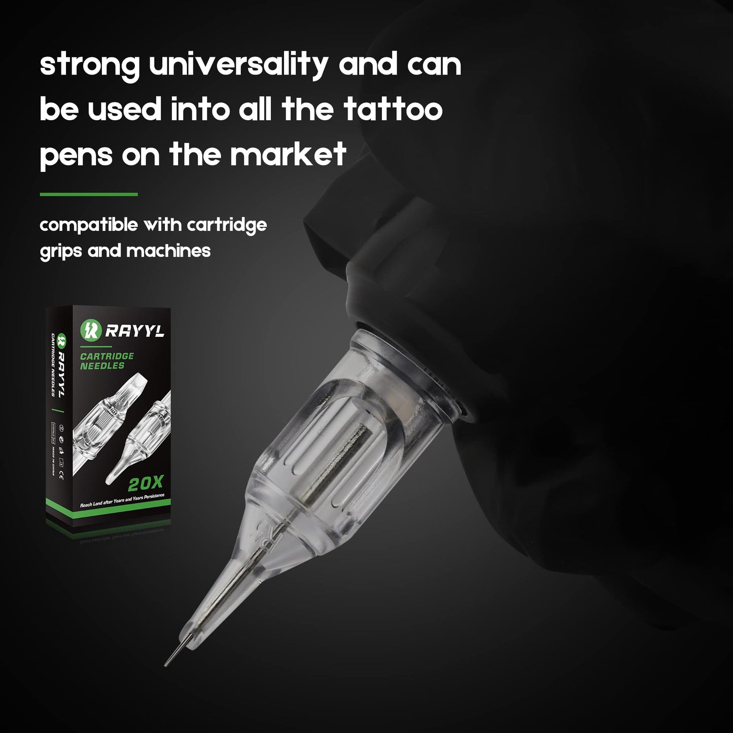 Rayyl 40Pcs Tattoo Needles Cartridges Mixed Size 1205M1 1207M1 1209M1 1211M1 Round Liner Tattoo Cartridge Needles for Beginners and Artists Disposable