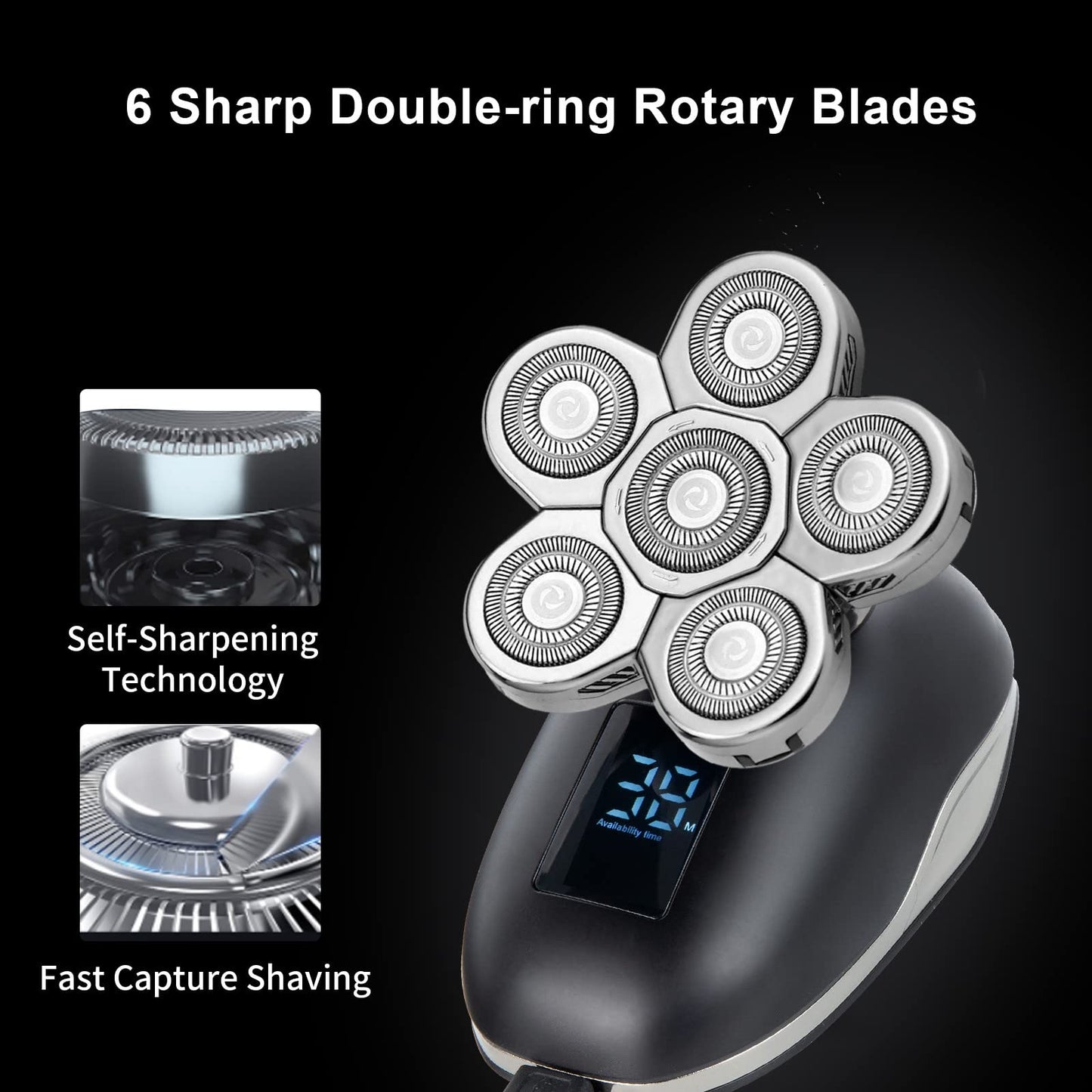 UPTARD Head Shaver Replacement Heads,Head Shaver Replacement Blades, Head Shavers for Bald Men,head shavers for men, Stainless Steel Rotary Blades for Electric Head Razor (silver6)