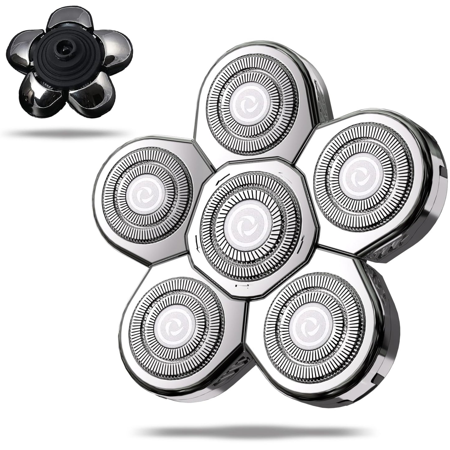 UPTARD Head Shaver Replacement Heads,Head Shaver Replacement Blades, Head Shavers for Bald Men,head shavers for men, Stainless Steel Rotary Blades for Electric Head Razor (silver6)