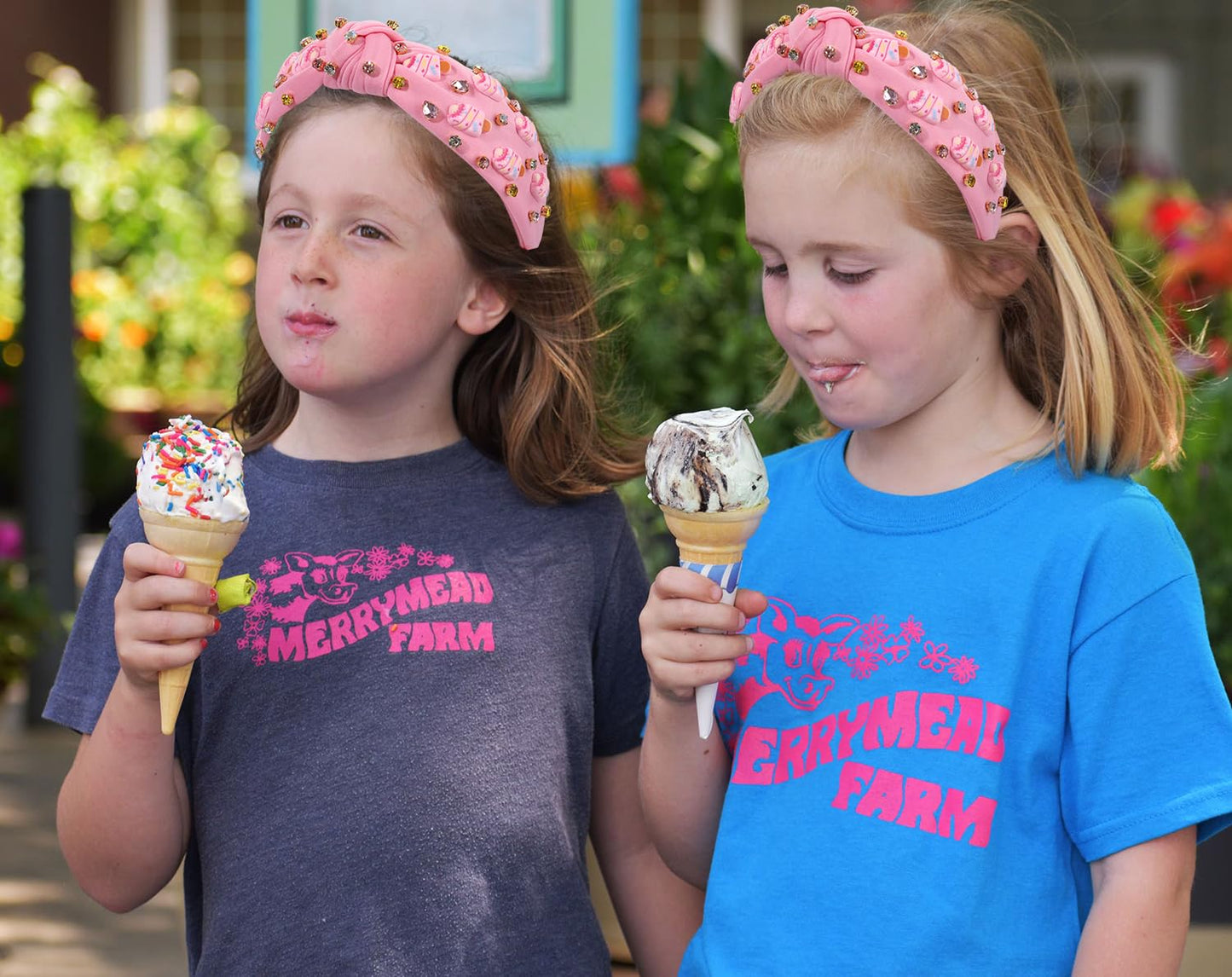 ZOLEAROPY Summer Ice Cream Knotted Headband Sparkle Rhinestone Jeweled Pink Wide Headband Cute Icecream Top Knot Headband Candy Birthday Party Headband