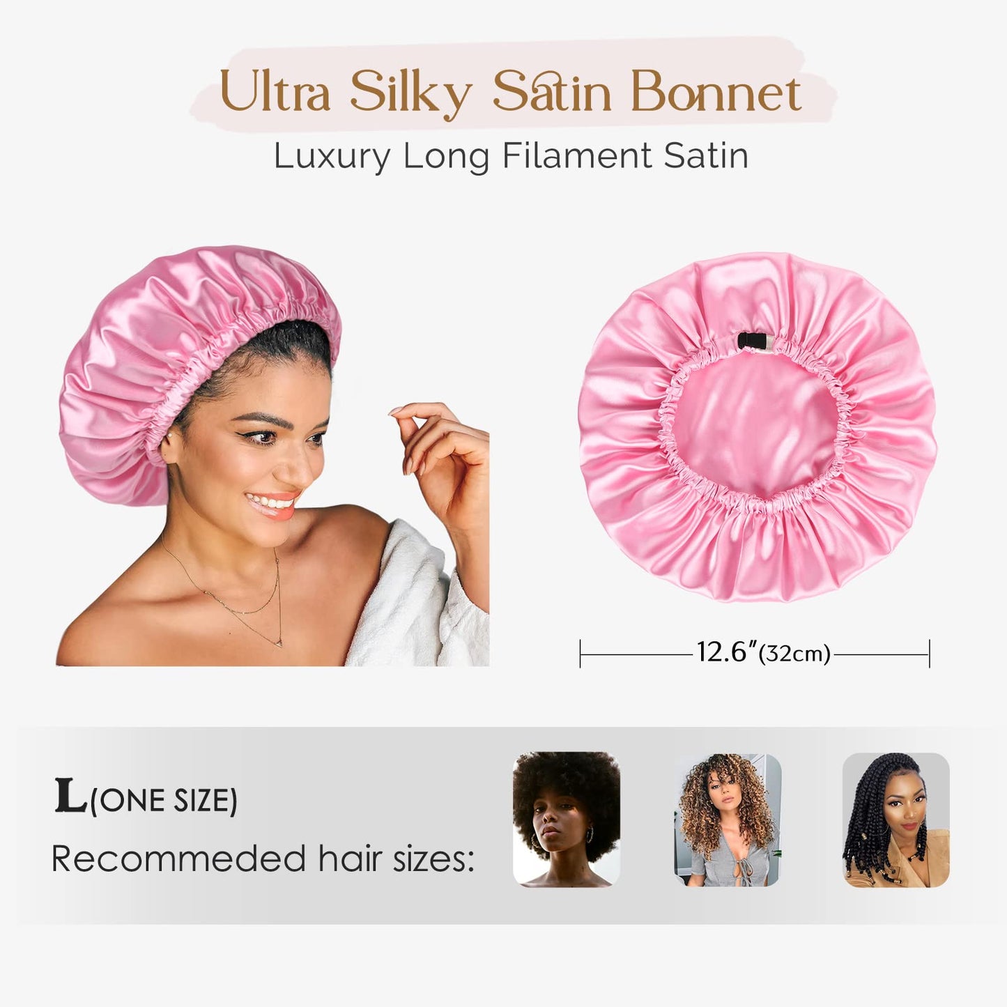 YANIBEST Silk Bonnet Satin Bonnet for Sleeping Women and Men, Adjustable Double Layer Hair Bonnet for Curly Braids Hair