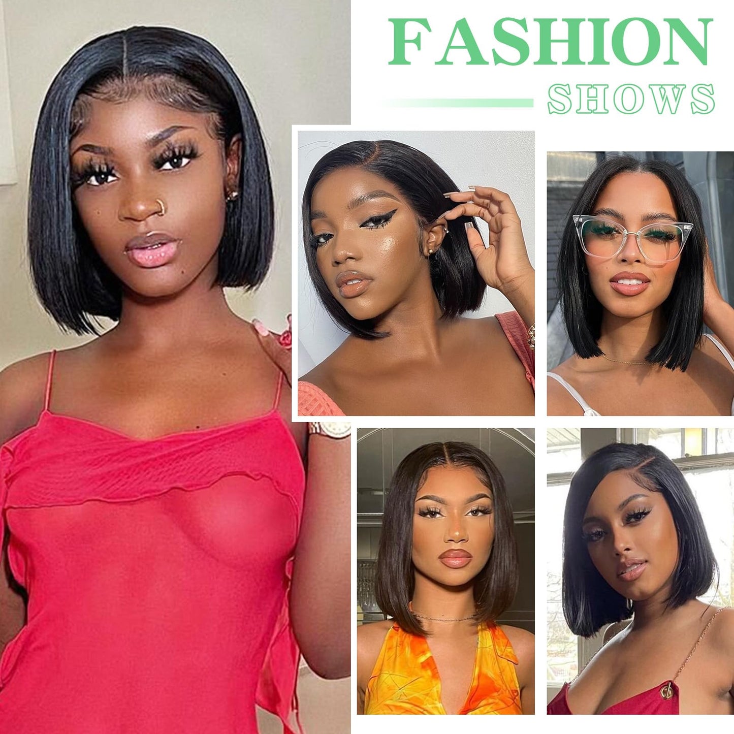 Oriole HD Lace Front Wigs Human Hair 13x4 Glueless Wigs Human Hair Pre Plucked with Baby Hair 16 inch Bob Wig Human Hair 180% Density Straight Human Hair Short Bob Wig for Black Women