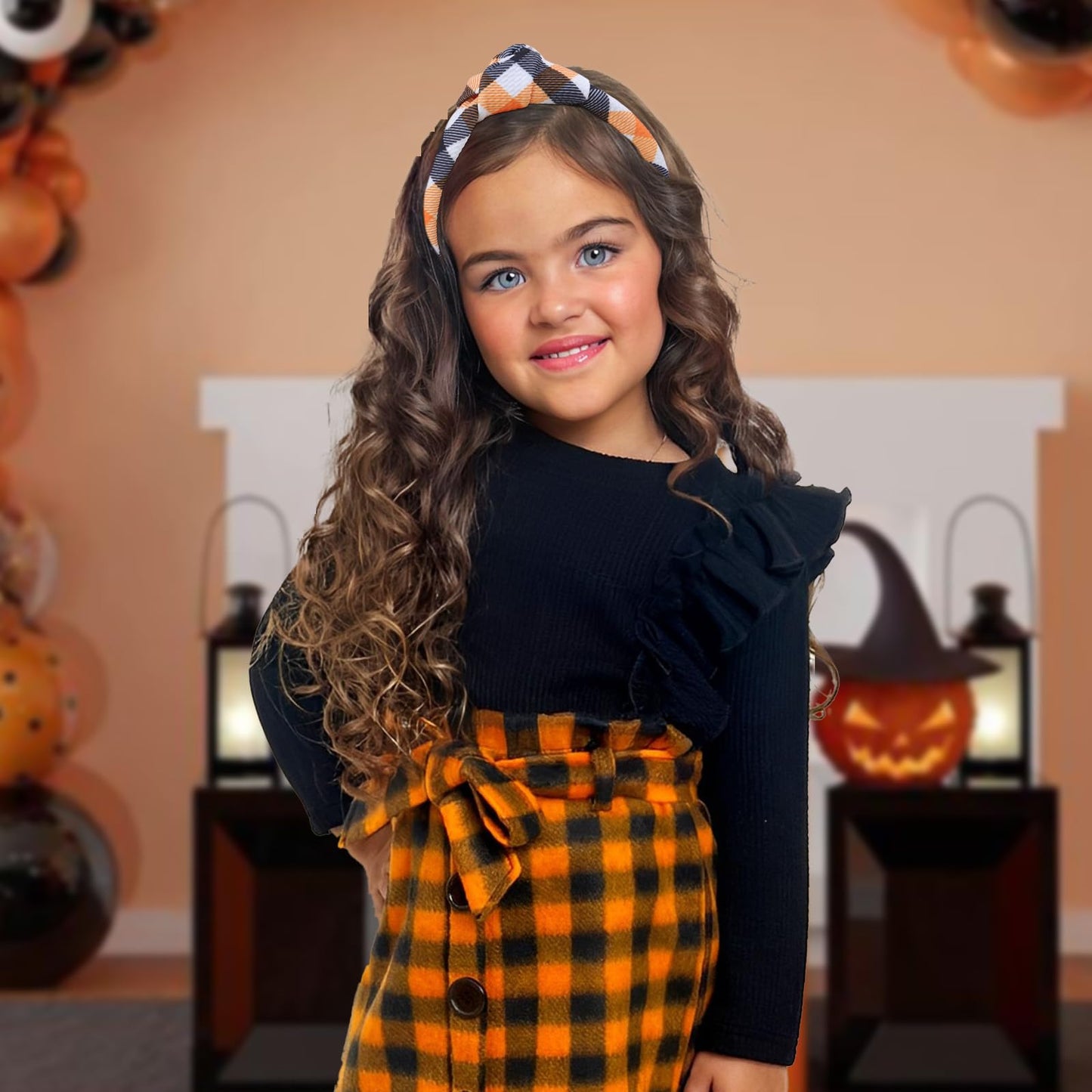 YanJie Pumpkin Hair Accessories: Wide Knotted Headband, Halloween Gifts for Women