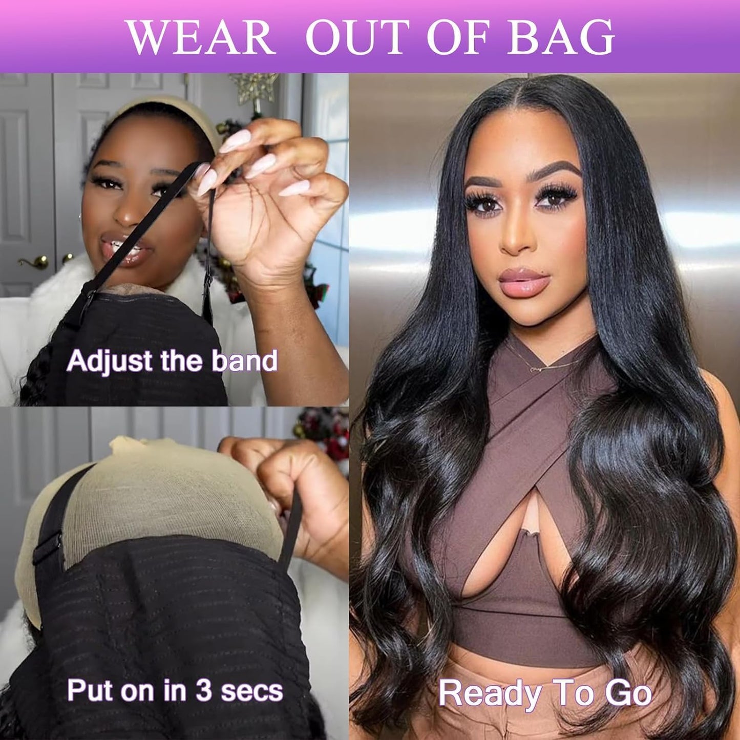 oveflect Glueless Wigs Human Hair Pre Plucked Pre Cut for Beginners Body Wave 5X5 HD Closure No Glue Wig for Women (18 Inch)