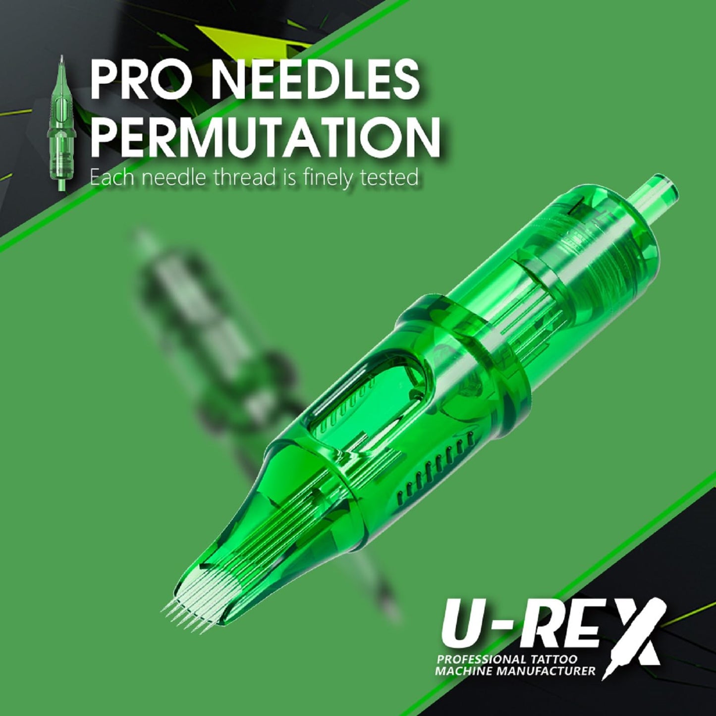 U-REX Tattoo Cartridges Needles-20Pcs #10 (7RM) Bugpin Curved Magnum Disposable Needles for Rotary Tattoo Machine Pen Gun(1007RM)