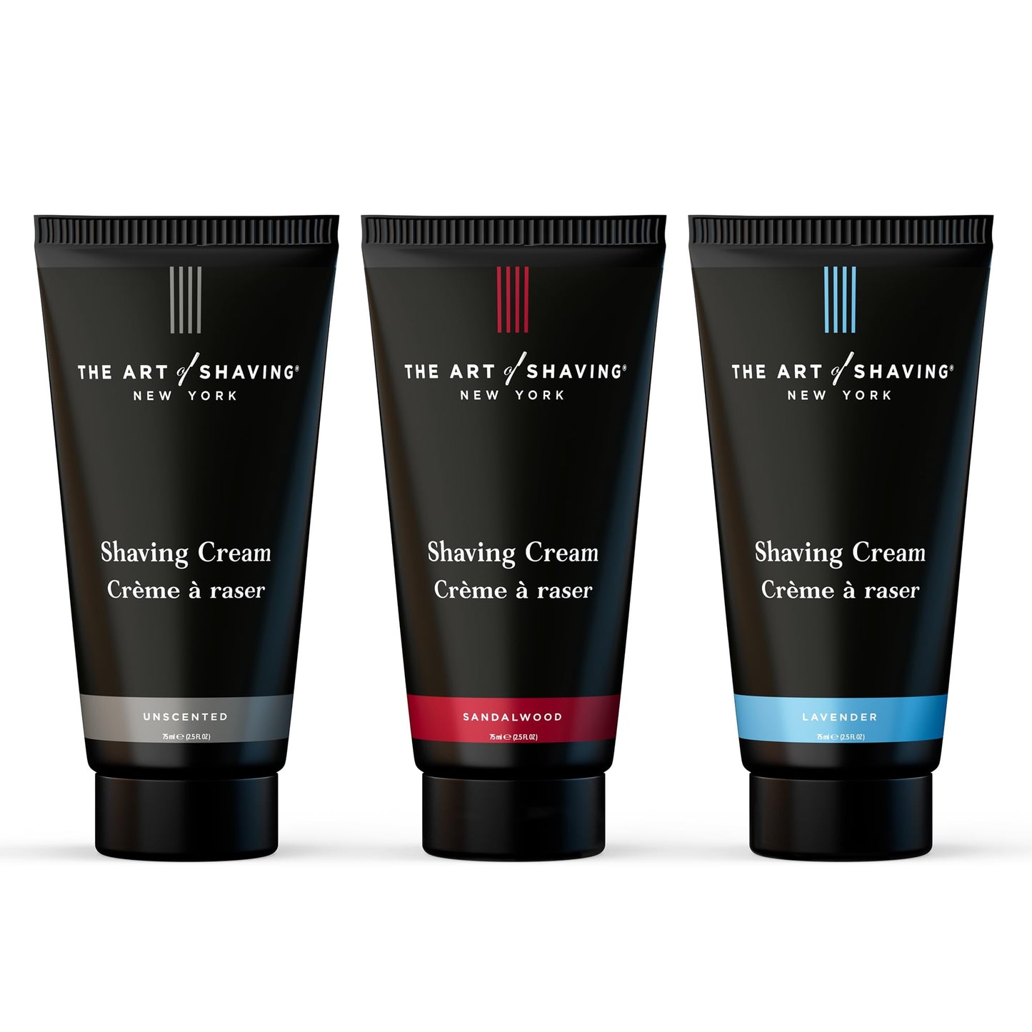 The Art of Shaving 3-Scent Shaving Cream Sampler for Men – Clinically Tested for Sensitive Skin – Sandalwood, Lavender & Unscented, 2.5 oz each