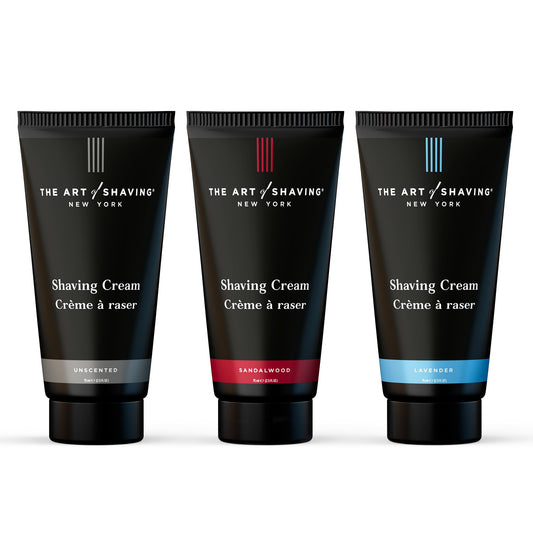 The Art of Shaving 3-Scent Shaving Cream Sampler for Men – Clinically Tested for Sensitive Skin – Sandalwood, Lavender & Unscented, 2.5 oz each