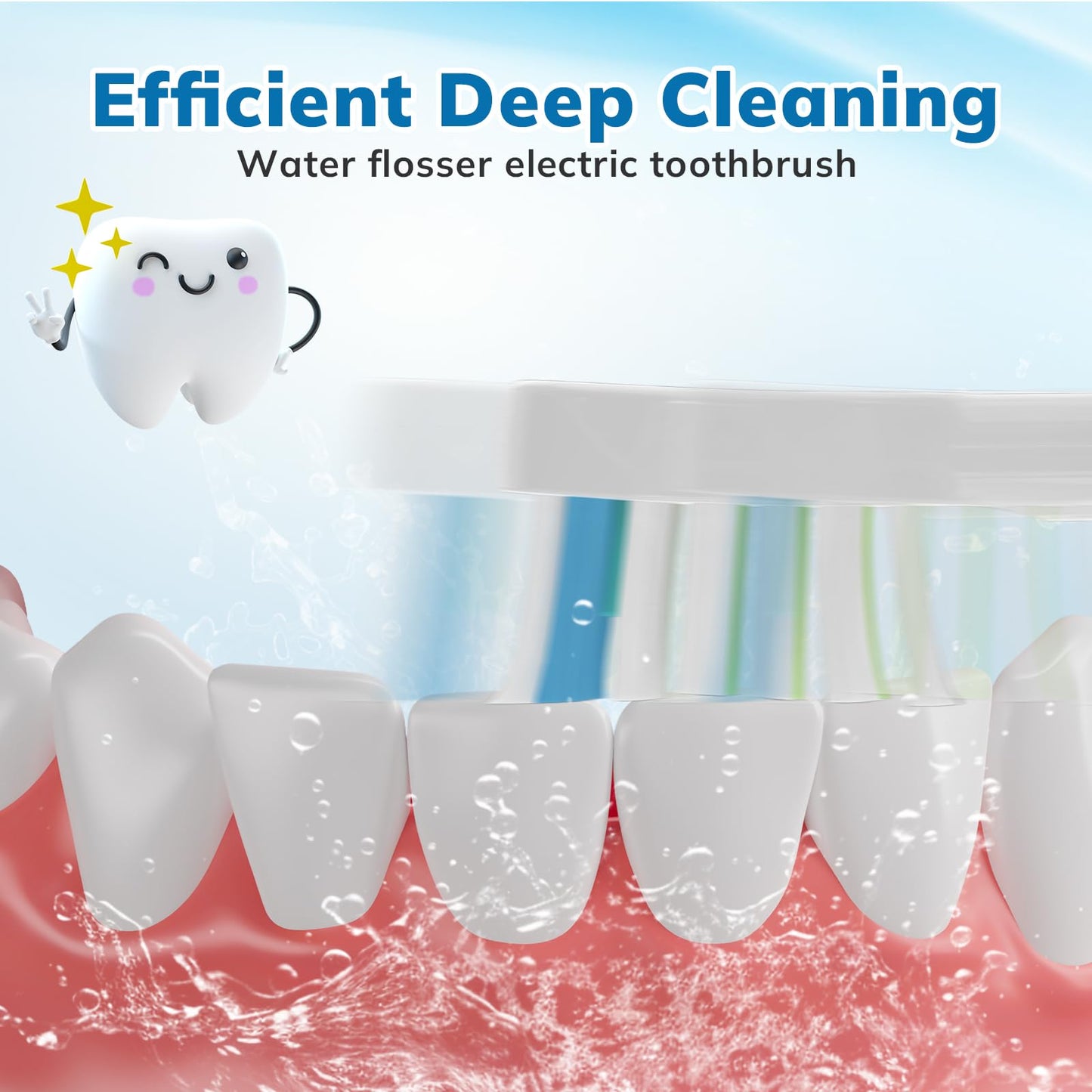 6 Pack Replacement Replacement Brush Heads for Waterpik Sonic Fusion Flossing Toothbrush Compatible with Sonic Fusion SF01/SF02 and Sonic Fusion 2.0 SF03/SF04- White with Caps