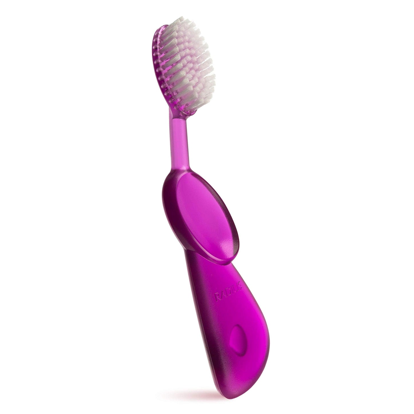 RADIUS Toothbrush Original Big Brush, BPA Free ADA Accepted - Right Hand - Purple Brush with Purple Case