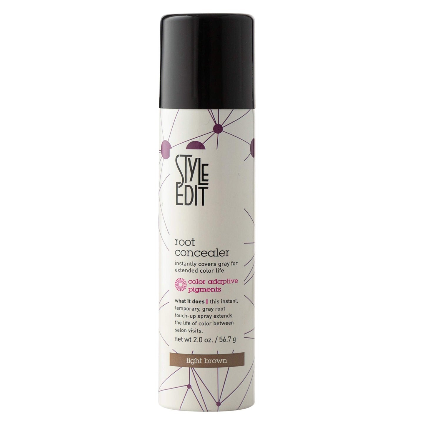 Style Edit Root Concealer Spray and Root Touch Up powder, to Cover Up Roots and Grays, Light Brown Hair Color.