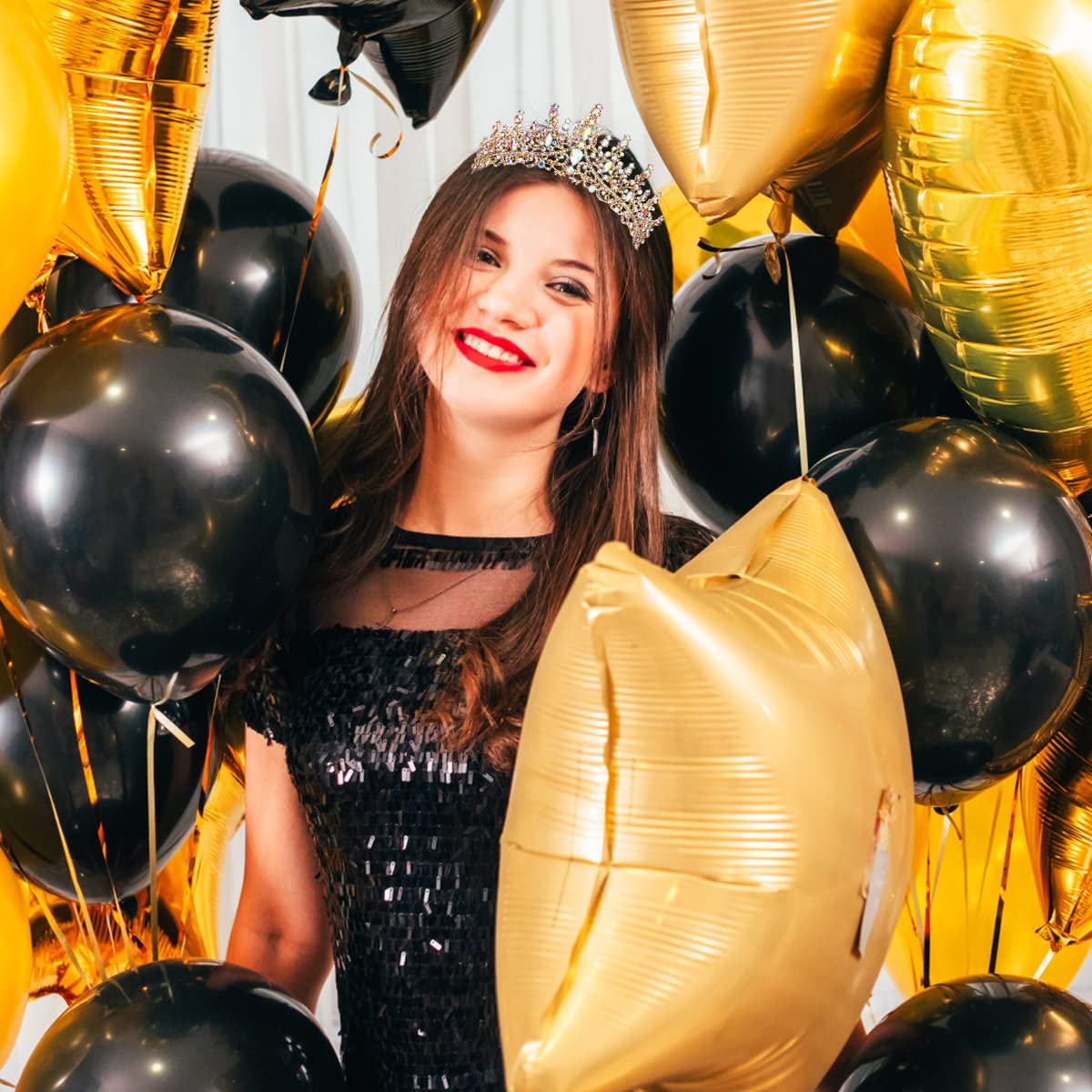 TOBATOBA AB Gold Crown for Women Wedding Tiara for Bride Queen Crown Crystal Tiaras and Crowns for Women Royal Princess Quinceanera Headpieces for Birthday Prom Pageant Halloween Cosplay Accessories