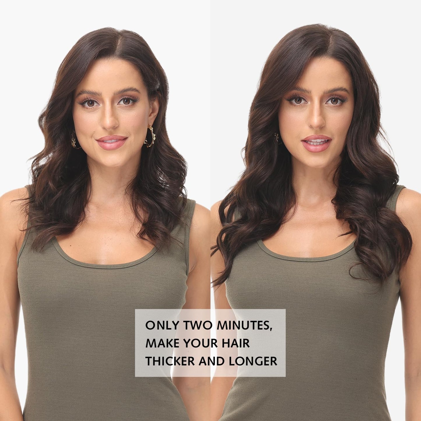 Rose bud Clip in Hair Extensions Real Human Hair 7Pcs 16Clips 16Inch 140g Natural Thick Hair Extensions Human Hair #27 Dark Blonde