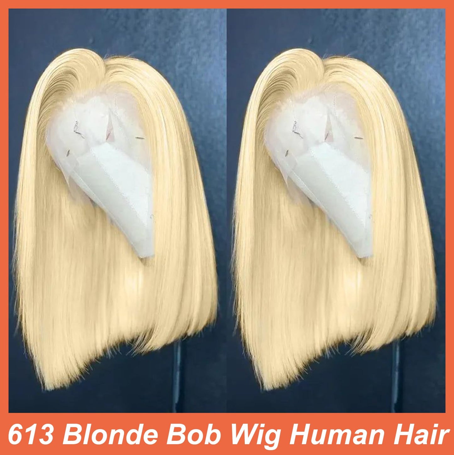 BeautyGrace 613 Blonde Bob Wig Human Hair 12Inch Brazilian Virgin 613 Bob Wig Human Hair 150% Density 13x4 Blonde Bob Lace Front Wigs Human Hair Pre Plucked With Baby Hair(12Inch)