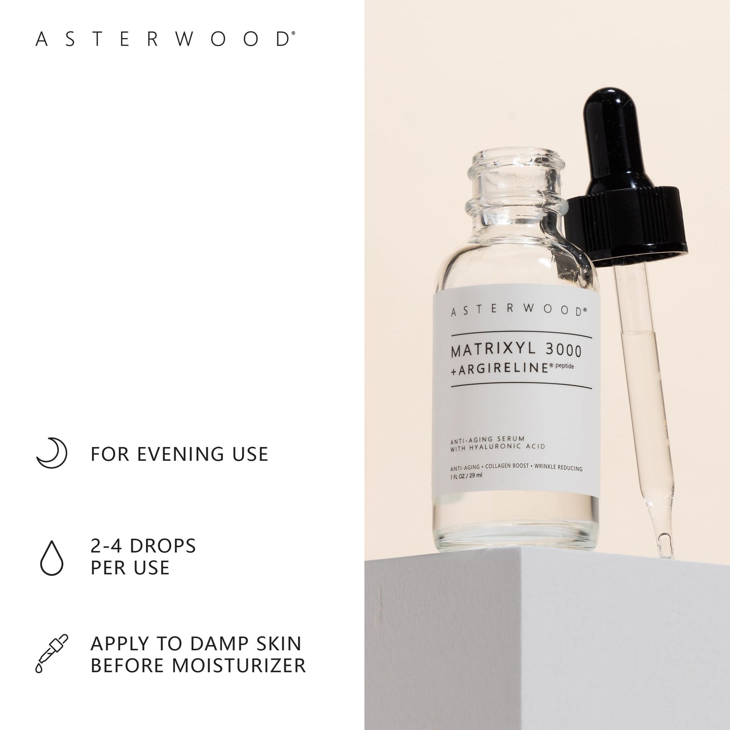 Asterwood Matrixyl 3000 with Argireline 8 oz + Vitamin C Serum 8 oz