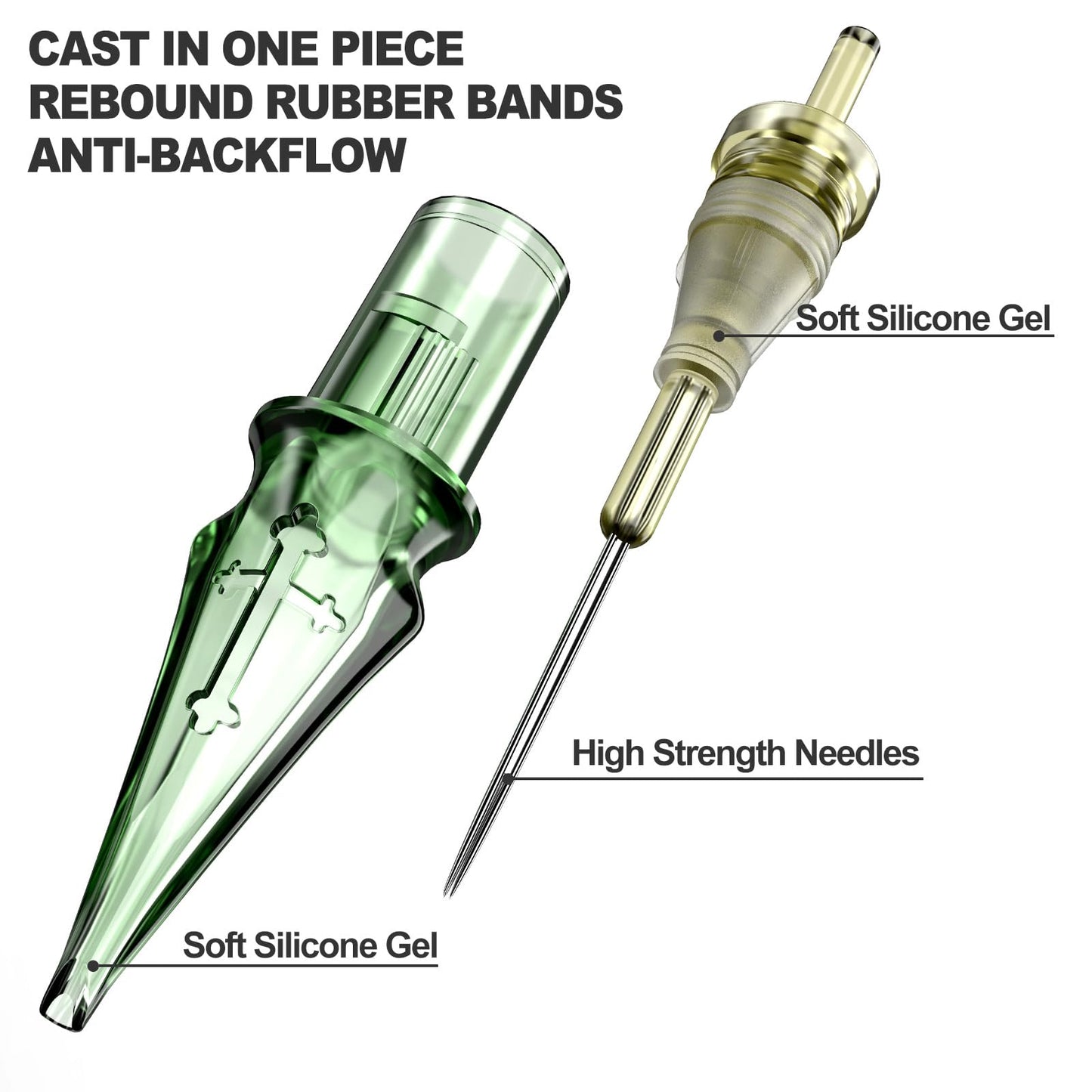 Tattoo Needles,Solong Pro 20Pcs Disposable Tattoo Cartridge Needles 1007 Round Liner X-Taper Needle Cartridges(1007RL) EN01S-20-1007RL-X