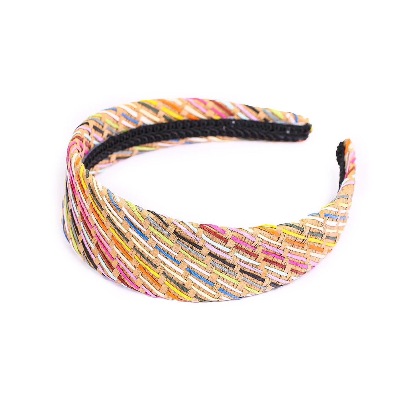 vowyore 3 pack Straw Headbands Fashion Rattan Wide Head Band Boho Headband Summer Bohemian Woven Headwear Hair Head Bands Hair Band for Woman Girl Hair Accessories