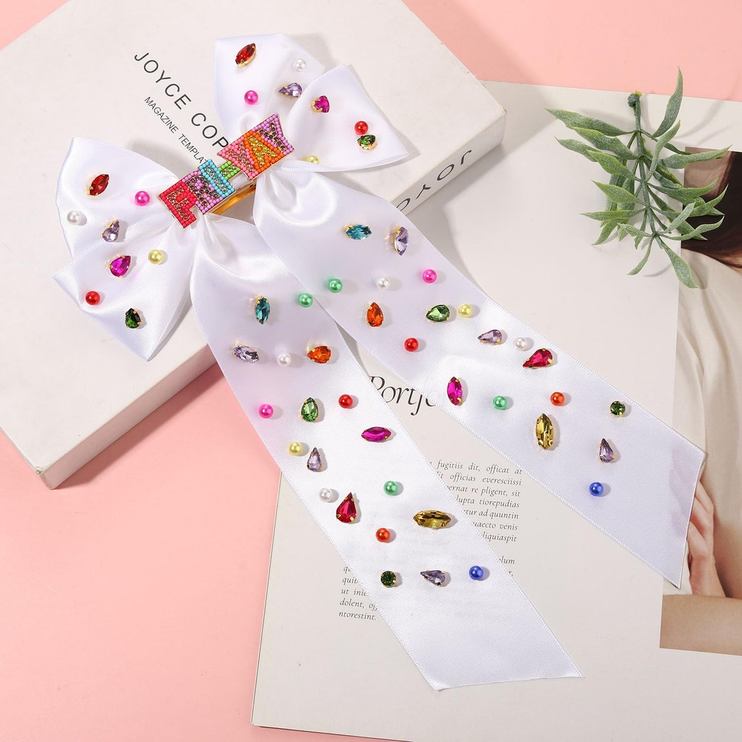 Teacher Hair Bows for Women Teacher Accessories Back To School Pencil FRI-YAY Hair Bow Clips Rhinestone Jeweled Teacher Hair Ribbons Barrettes Back To School Outfits Teacher Appreciation Gifts