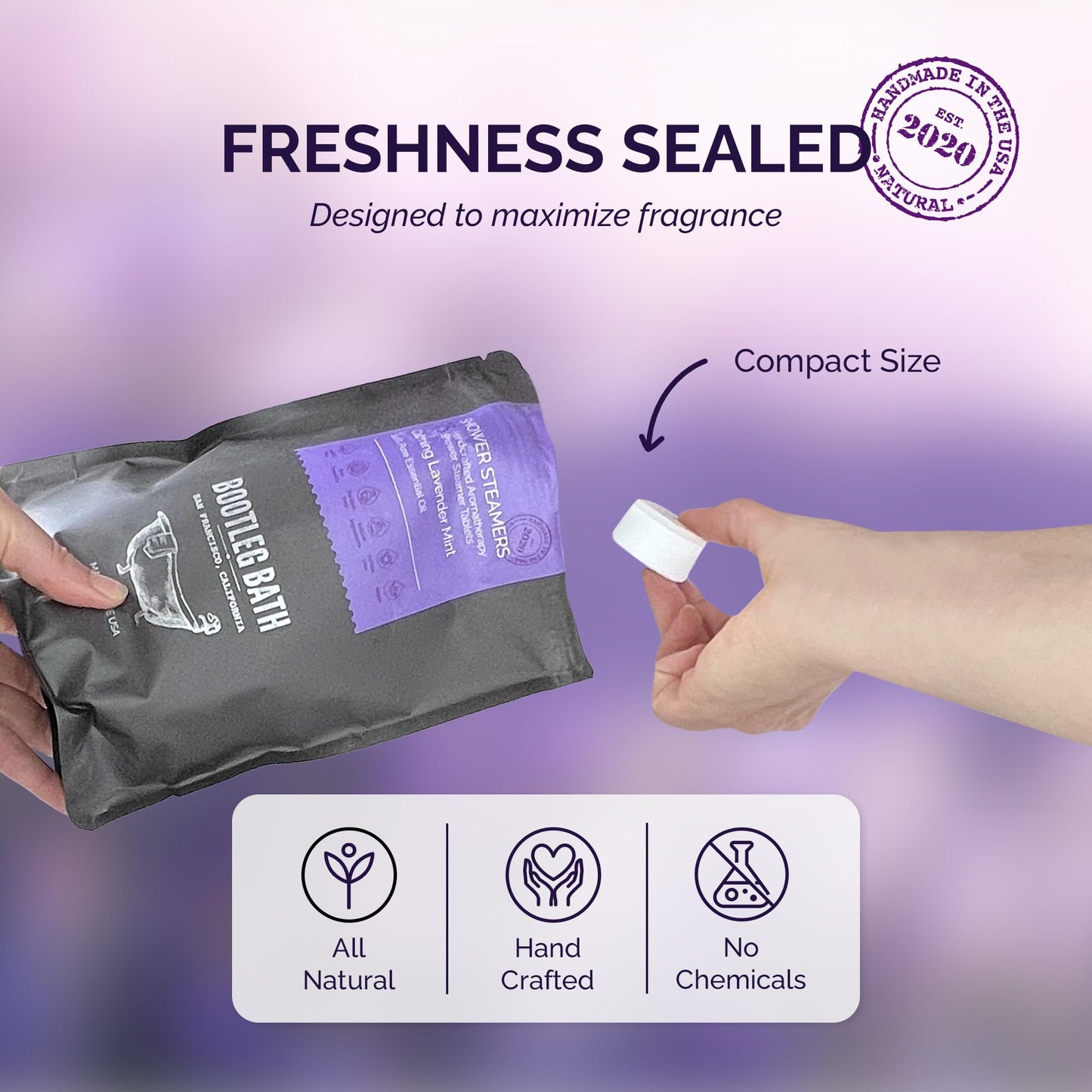 BOOTLEG BATH Shower Steamers Aromatherapy 45 Pack, 100% Pure Essential Oil, Multi Pack - Eucalyptus, Lavender, Citrus - All Natural, for Men and Women, Made in USA