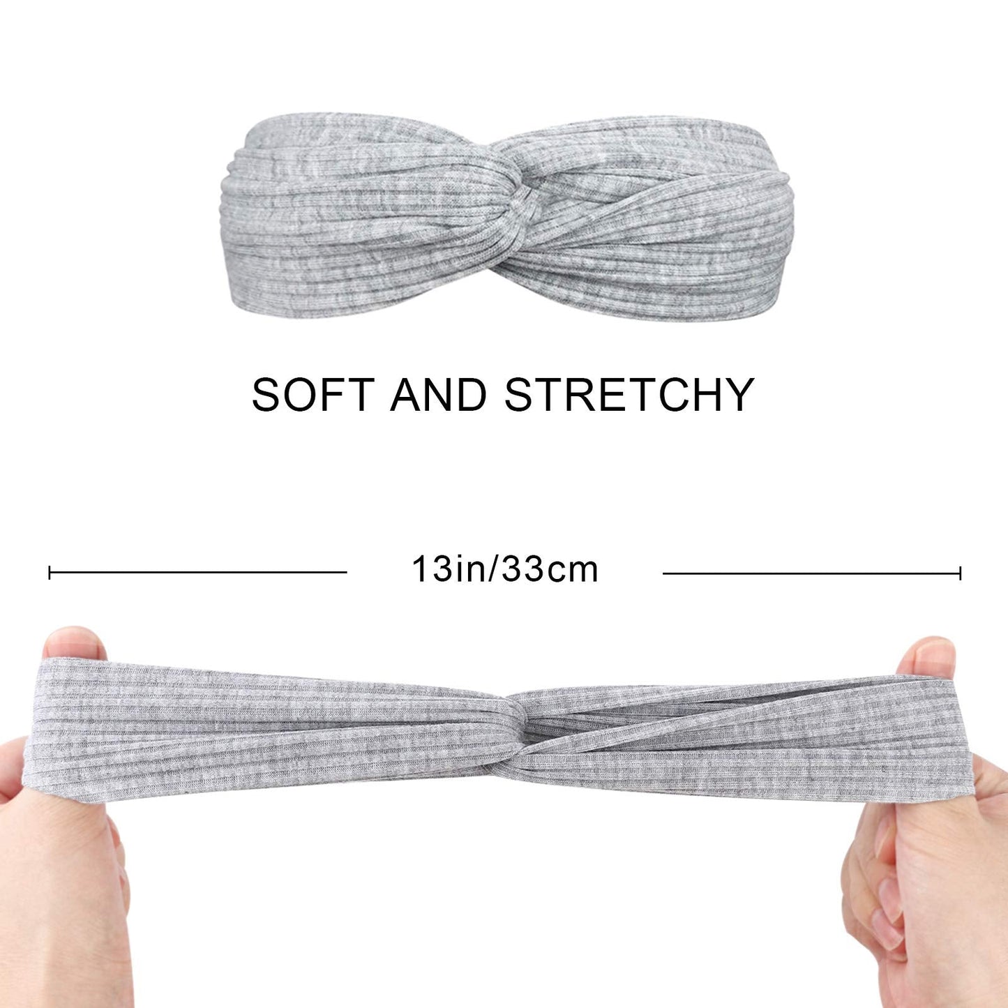 AQOKKA 8 Pack Elastic Knotted Headbands for Women Cloth Head Hair Bands for Women's Hair Boho Wrap Hair Accessories for Women