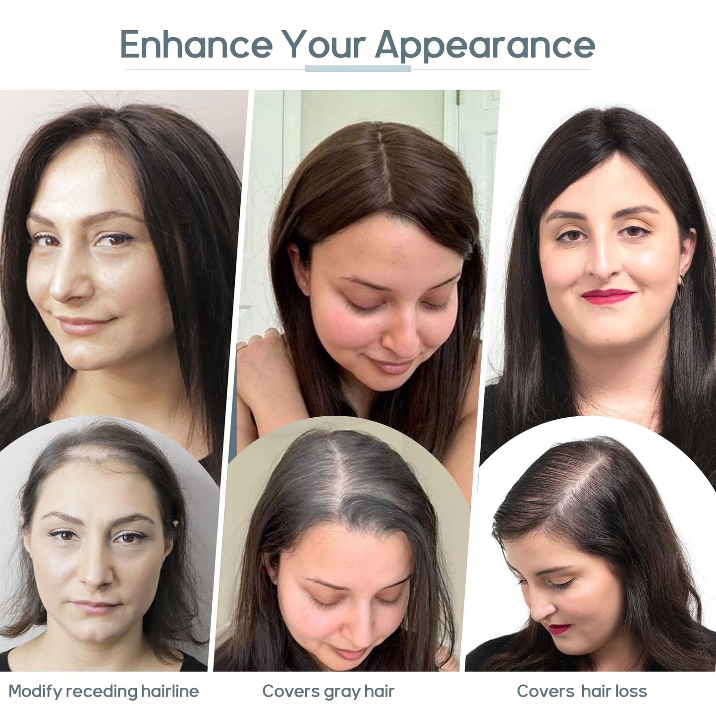 Rich Choices 100% Human Hair Topper Hair Topper for Women Real Human Hair Silk Base Remy Hair Topper With Thinning Hair Clip in Human Hair Topper 12 Inch Dark Brown