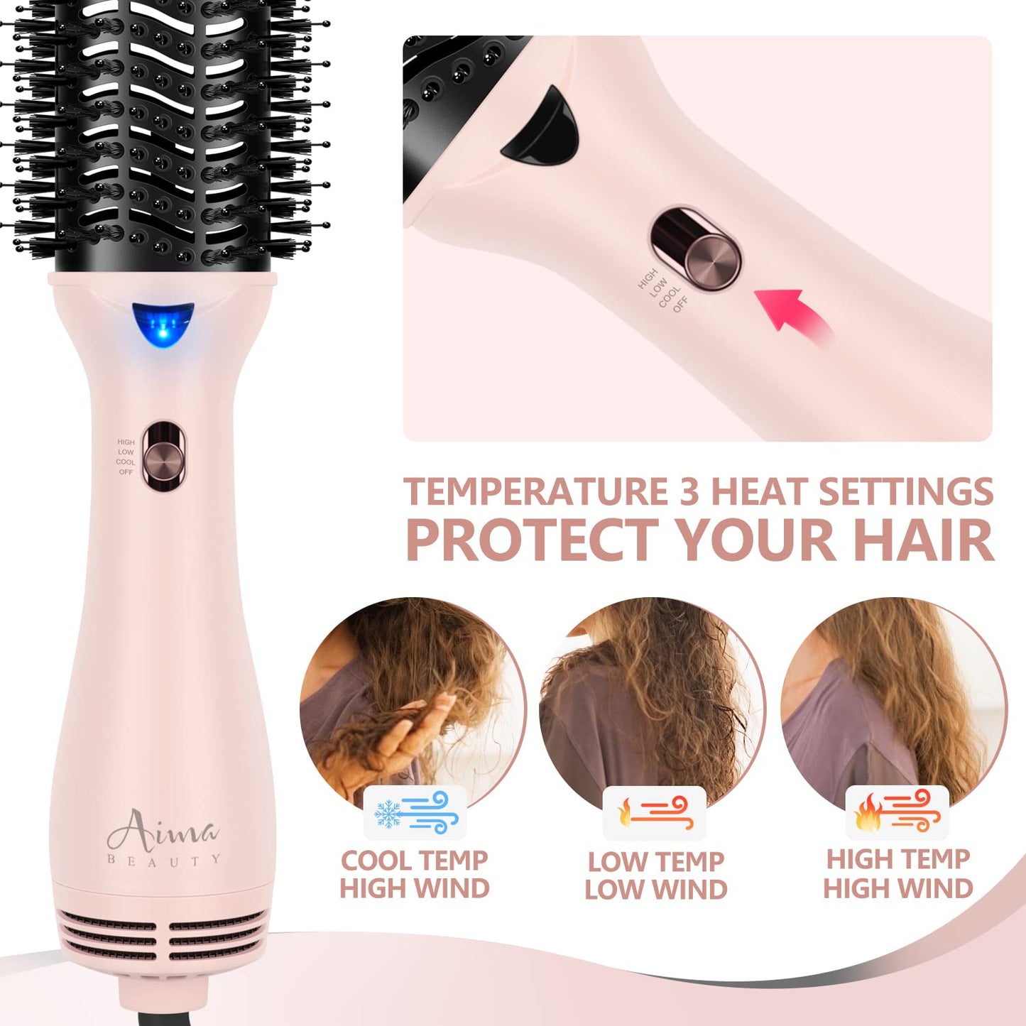 Aima Beauty One Step Hair Dryer and 32mm (1.25") Aima Beauty Twins Mermaid Hair Waver Bundle
