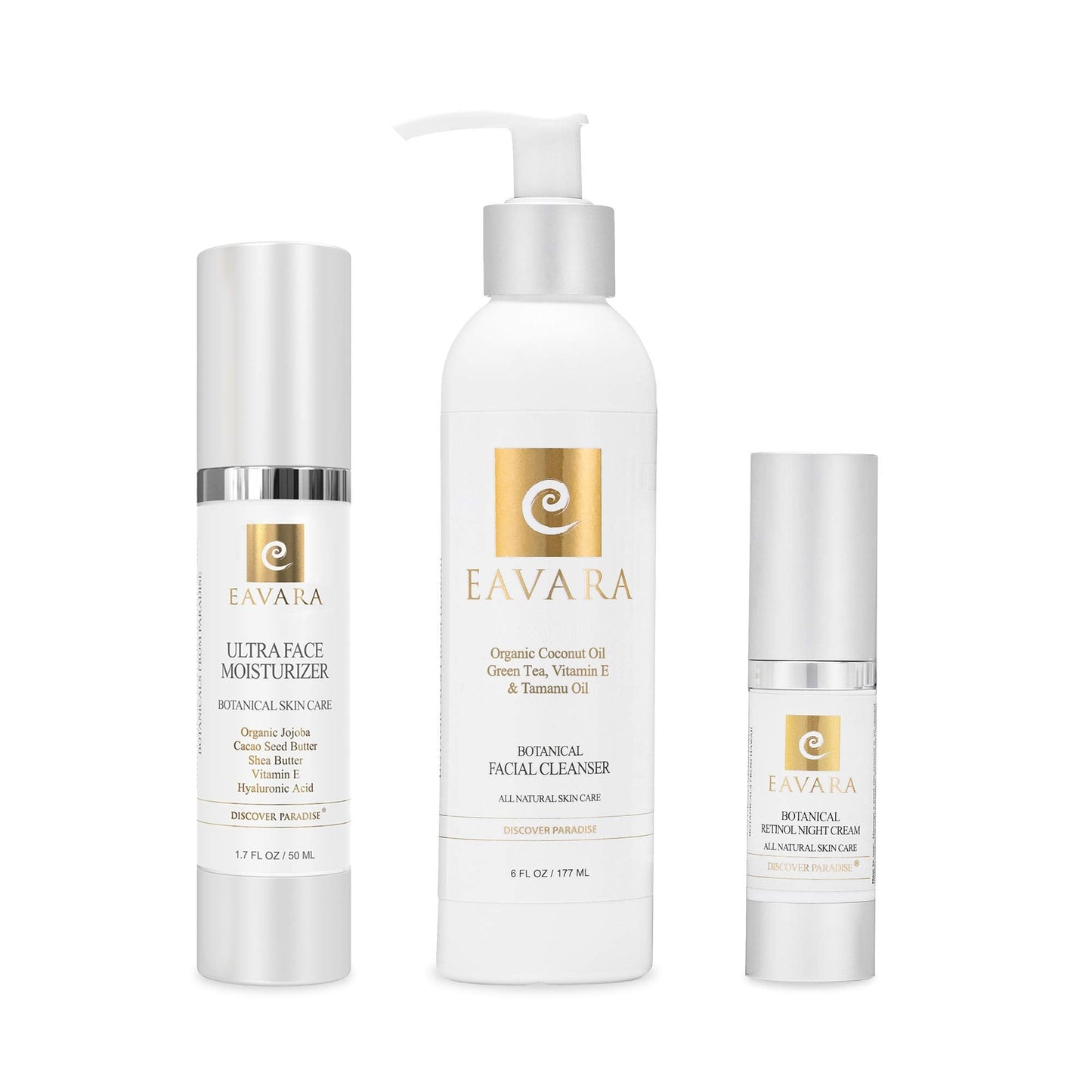 Organic Ultra Face Moisturizer, Natural Facial Cleanser and Retinol Night Cream