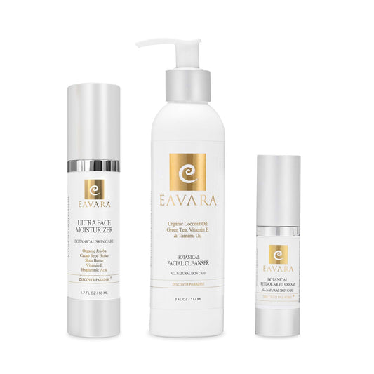 Organic Ultra Face Moisturizer, Natural Facial Cleanser and Retinol Night Cream