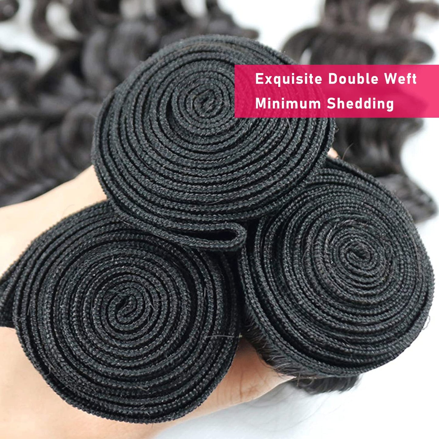 BERRYS FASHION Human Hair Bundles, 9A Brazilian Virgin Human Hair for Black Women, Body Wave Straight, Double Weft, Natural Black, 1 Bundle / 3 Bundles 10 12 14 16 18 20 22 24 26 28 inch