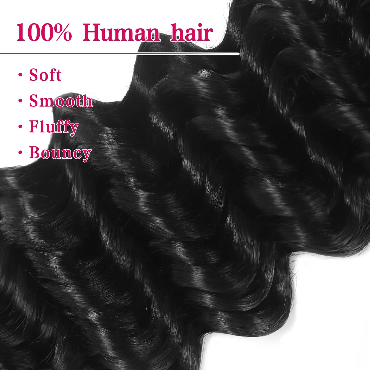 Deep Wave Bulk Human Hair for Braiding 10A Brazilian Curly Human Hair 100 percent Human Hair 2 Bundles No Weft micro Human Braiding Hair for Boho Braids Virgin Hair Extension(Natural Black, 100g 22")