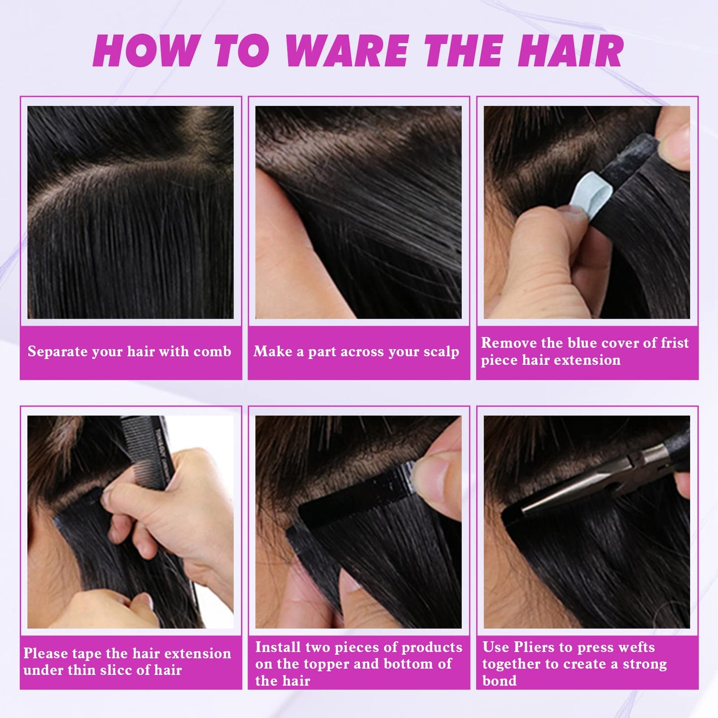 Tape in Hair Extensions Human Hair 24Inch Jet Black Tape in Hair Extensions 50g Seamless Skin Weft Pu Tape in Hair Extensions 20 pieces Real Human Hair Tape in Extensions for Black Women