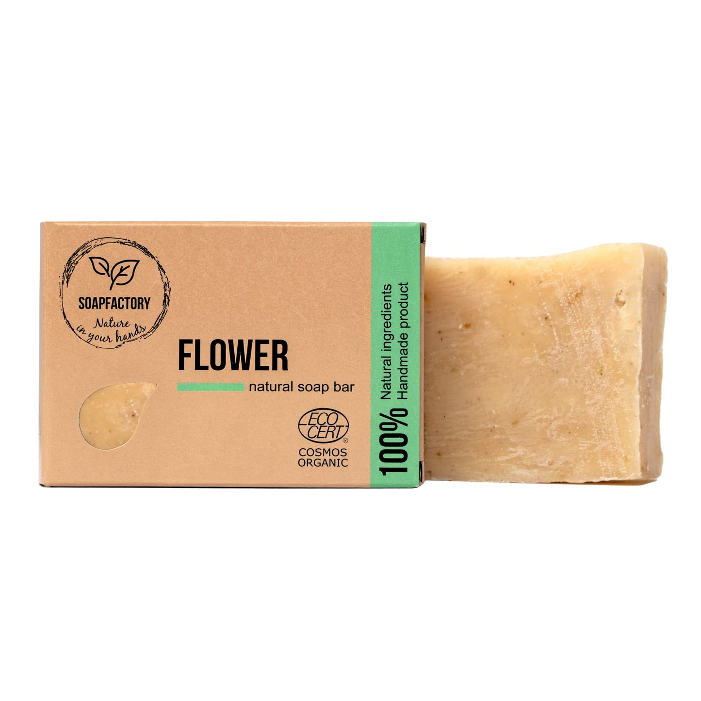 SoapFactory Organic Soap Bar with Patschuli and Ylang Ylang for Face and Body, 100% Natural Facial Cleanser, Organic Certified, Vegan, Cruelty Free, Handmade, 3.88 ounce