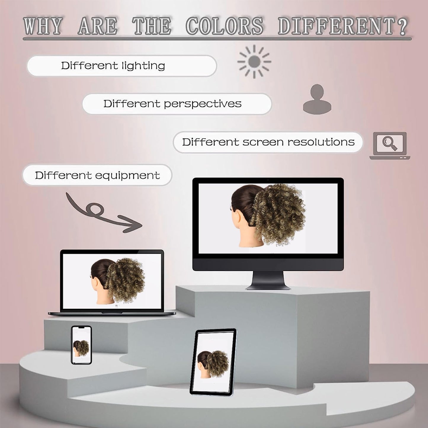 Short Gray kinky Curly Messy Bun Drawstring Ponytail for Black Women Afro Grey Ombre Curly Ponytail Extension Synthetic Messy Kinky Curly Afro Puff Drawstring Ponytail Fluffy Curly Ponytail 1B/Grey