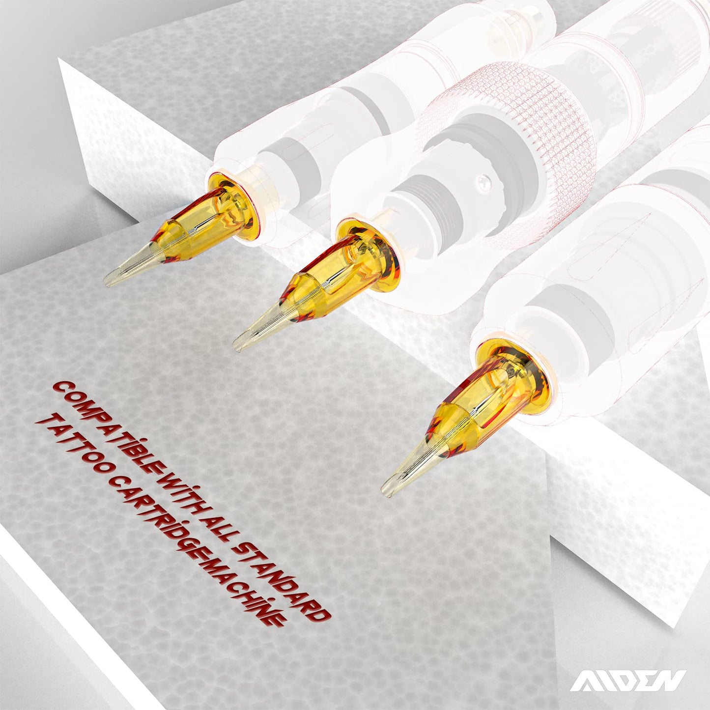 AIDEN Tattoo Cartridge Needles Professional 20pcs 9RL #12 Standard Round Liner Tattoo Needles Compatible with All Standard Rotary Machines (1209RLLT)