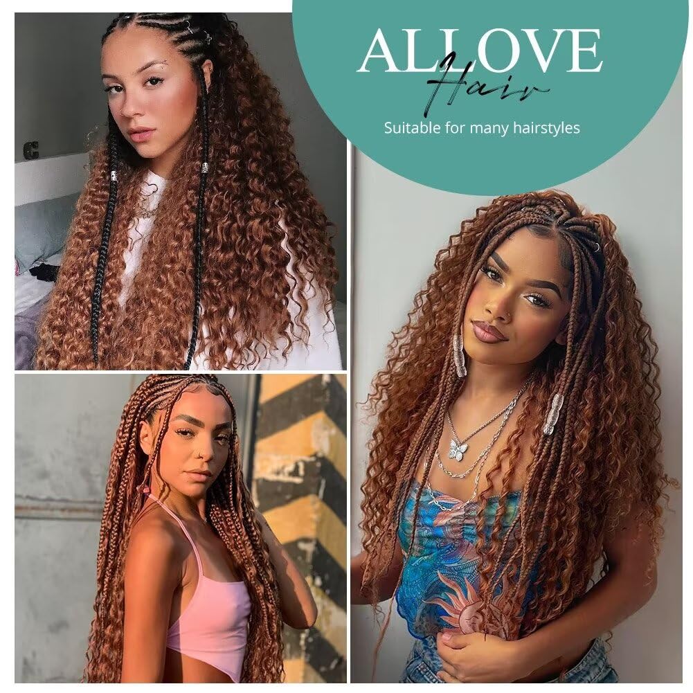 24 Inch 100g Deep Wave Human Braiding Hair 2 Bundles/Pack Color 30# Deep Curly Bulk Human Braiding Hair for Boho Braids No Weft 100% Brazilian Human Brown Braiding Hair Extensions for Micro Braids